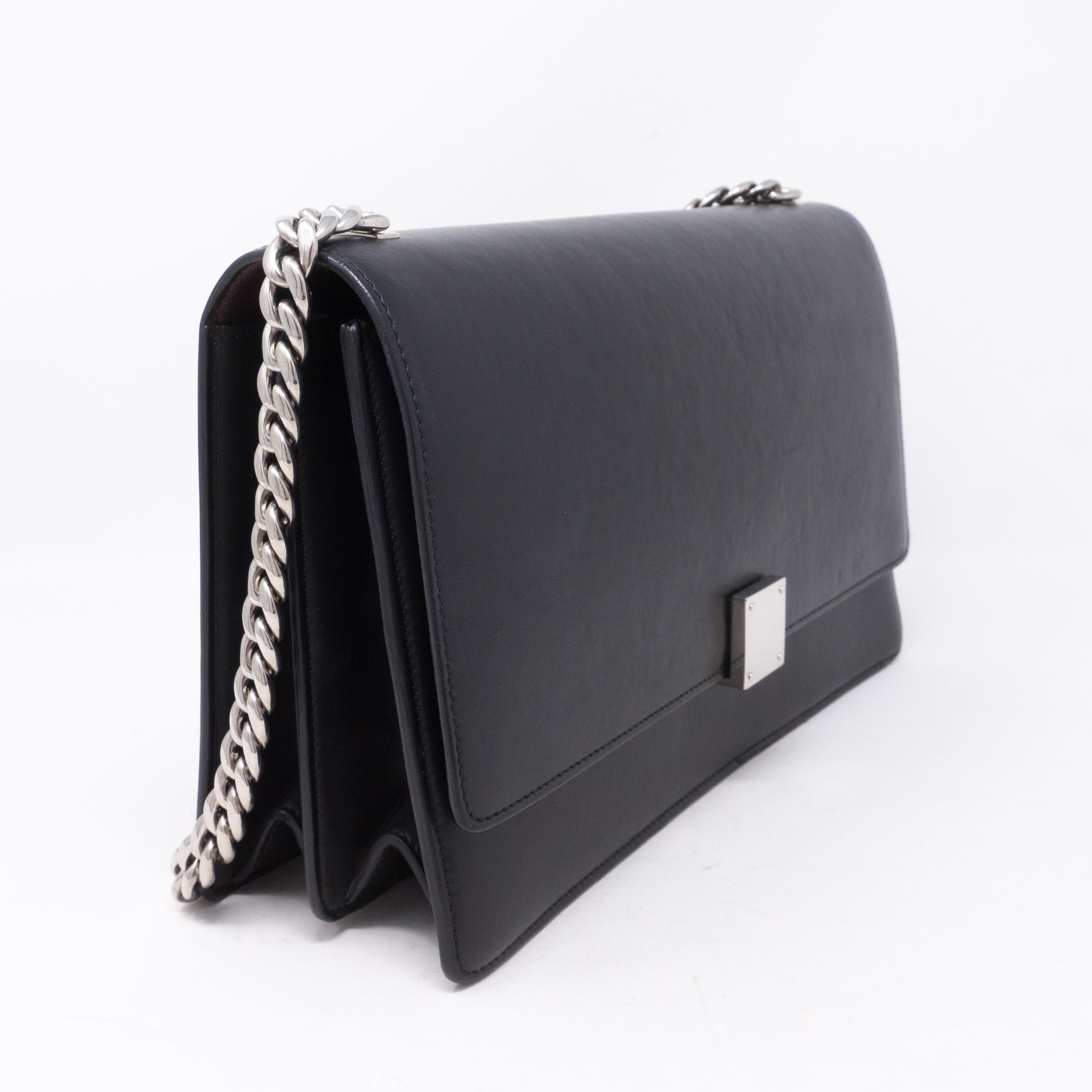 Medium Case Shoulder Bag Black Leather