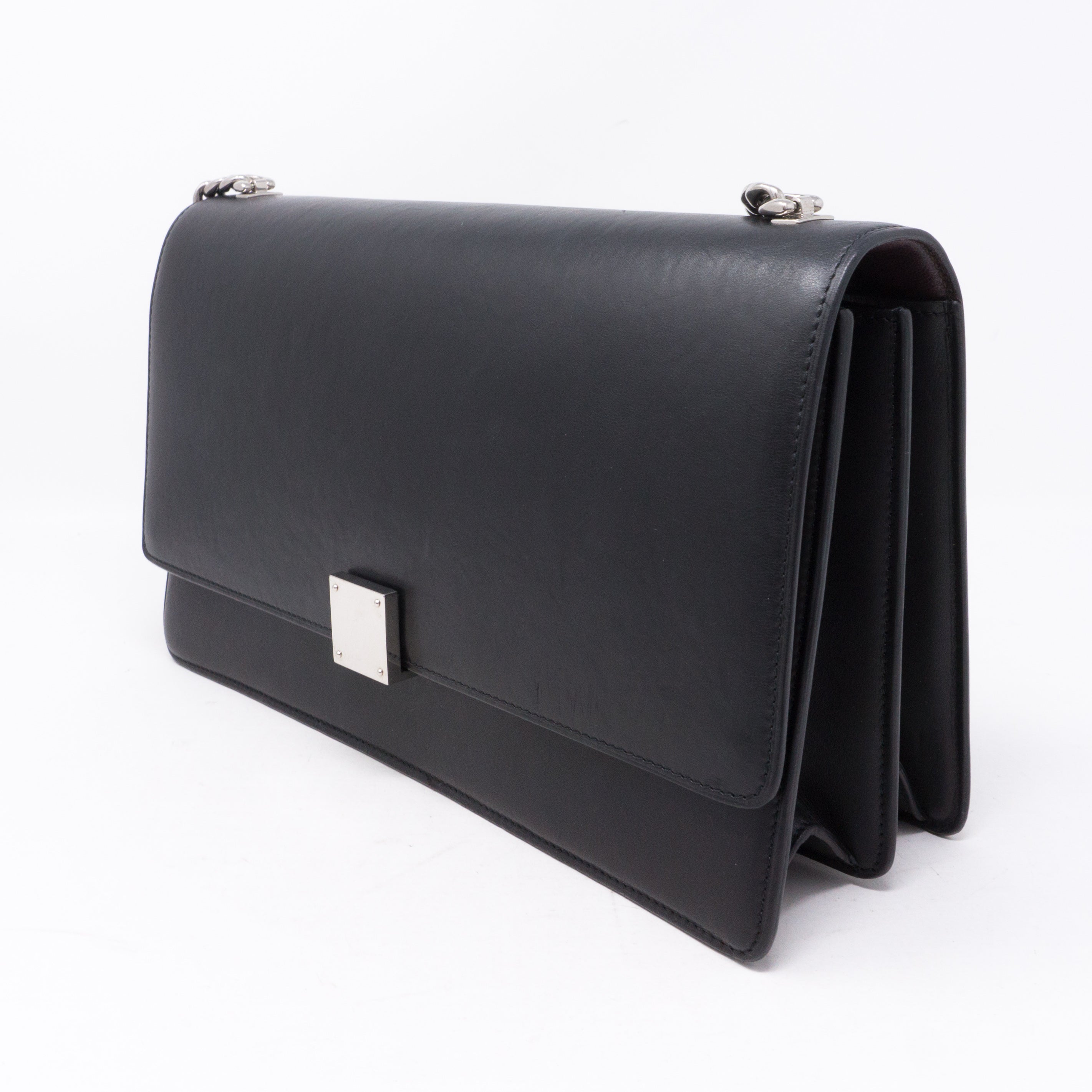 Medium Case Shoulder Bag Black Leather