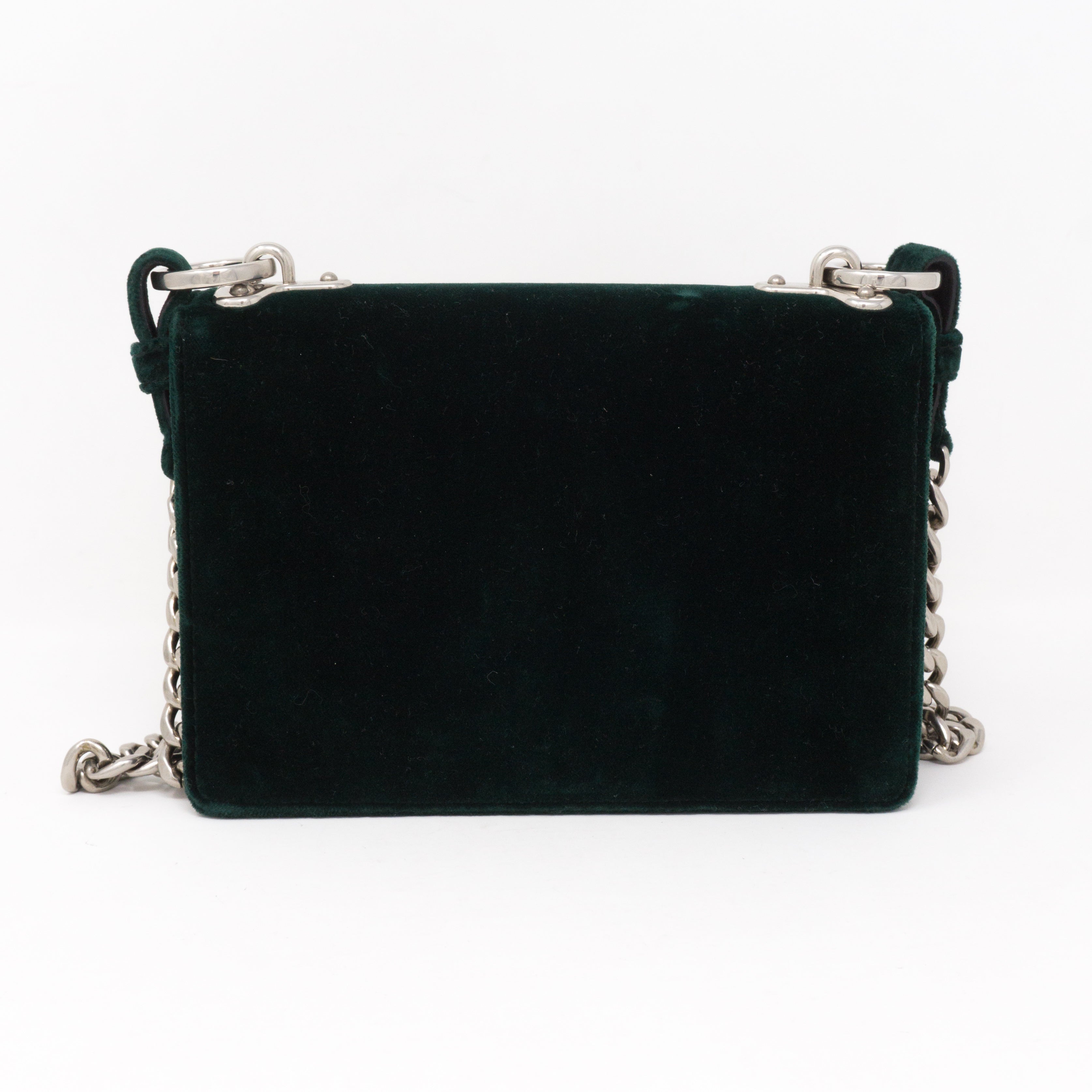 Cahier Small Lock Trunk Green Velvet