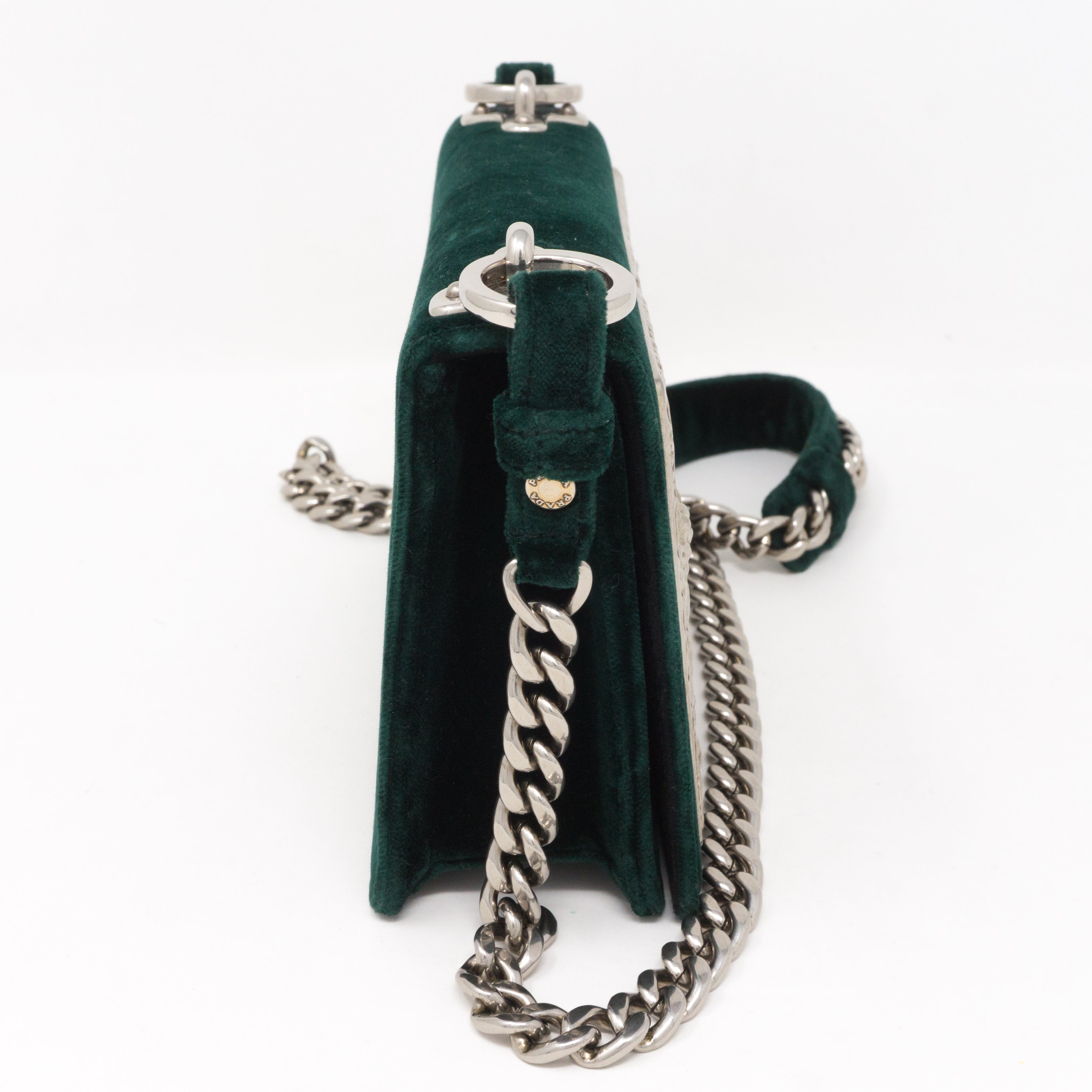 Cahier Small Lock Trunk Green Velvet