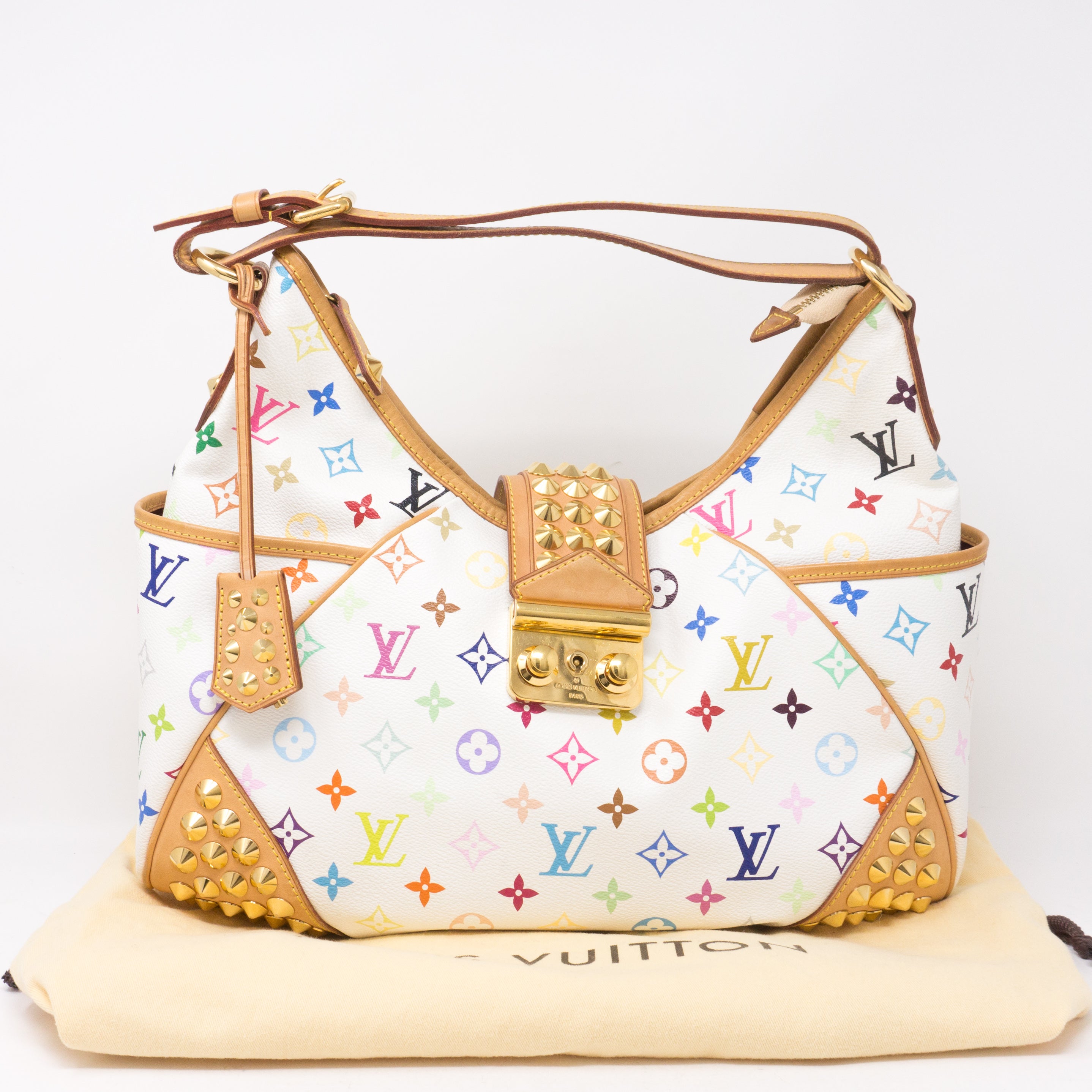 Chrissie cloth handbag Louis Vuitton White in Cloth - 34651937