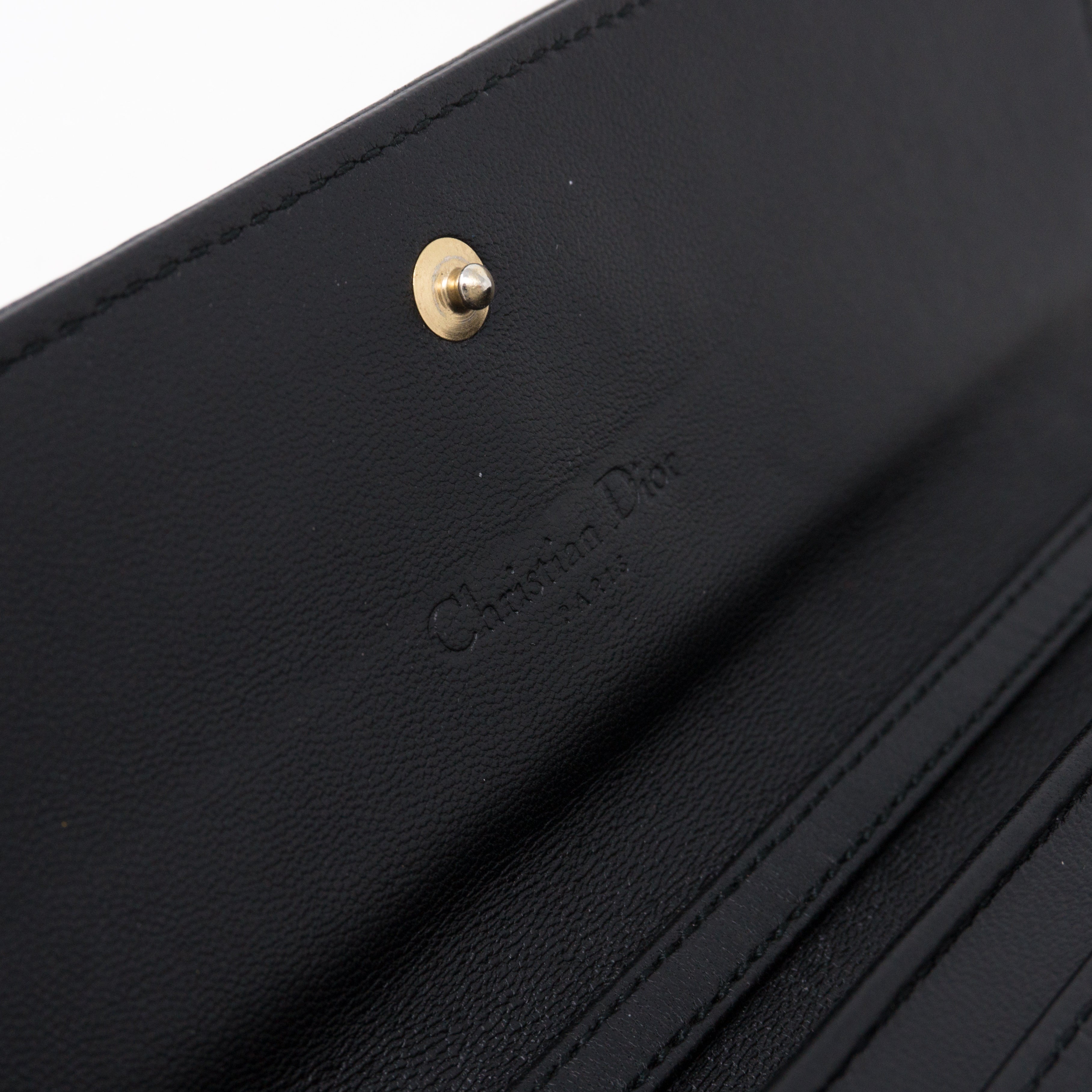 Lady Dior Wallet On Chain Black Leather