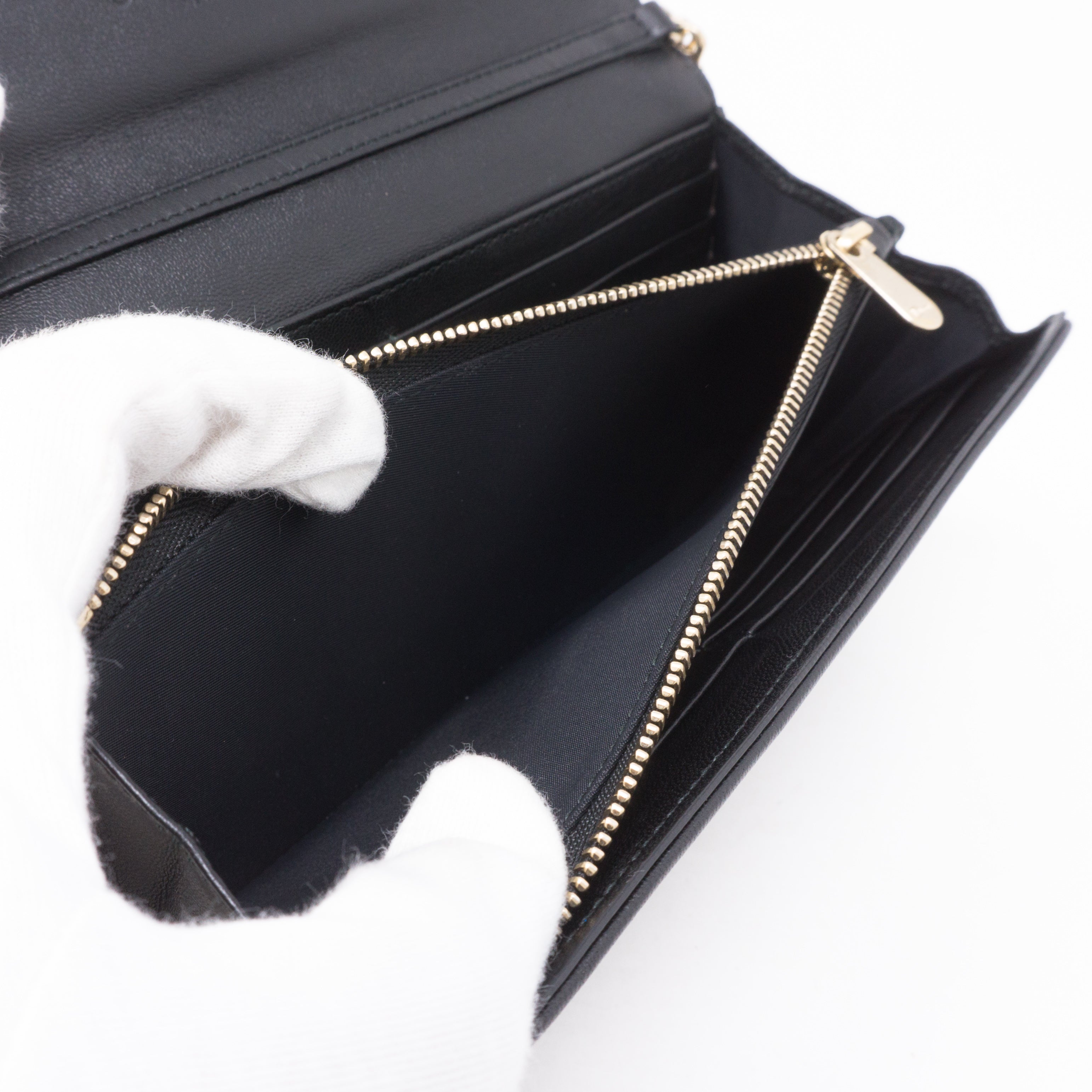 Lady Dior Wallet On Chain Black Leather
