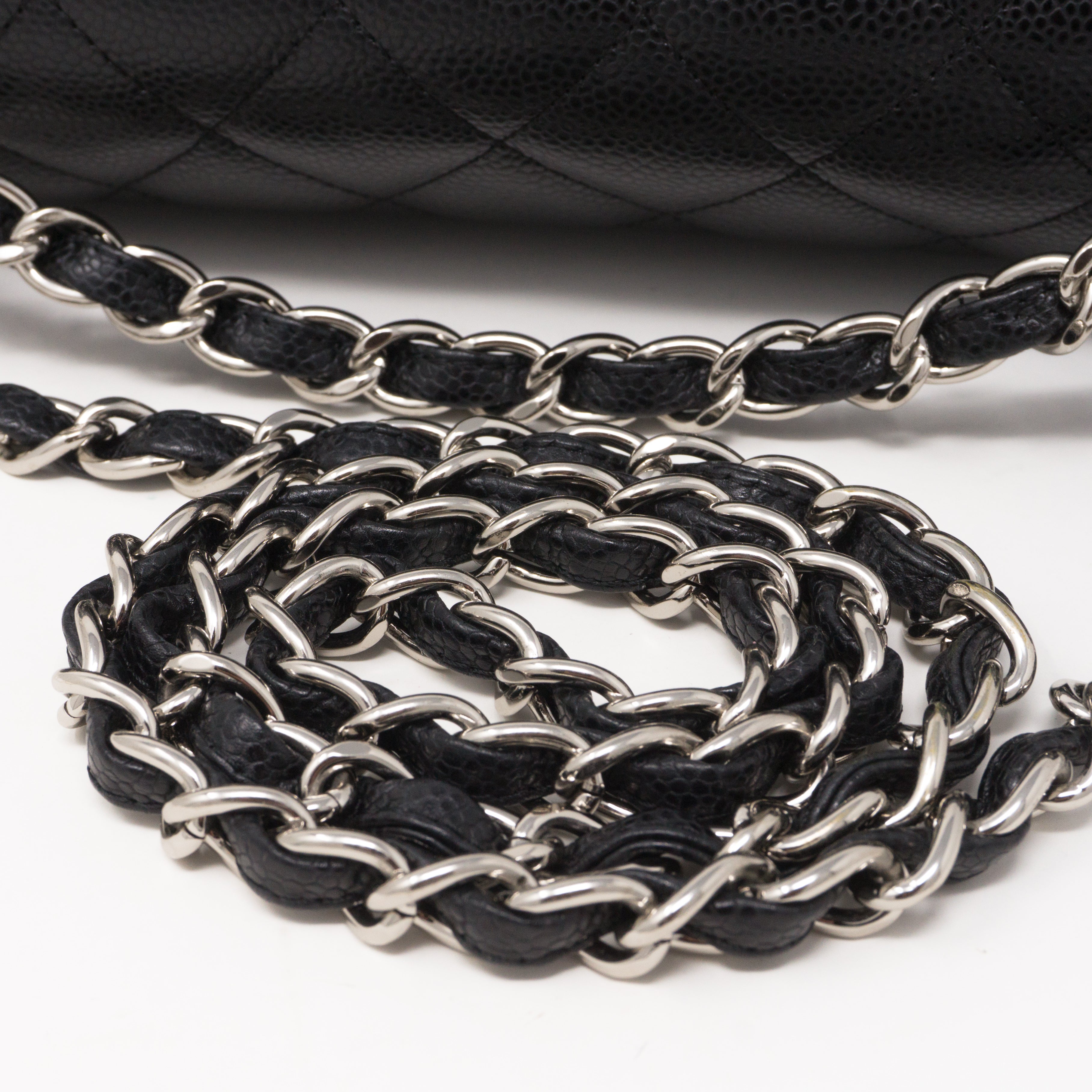 Classic Single Flap Maxi Black Caviar Leather