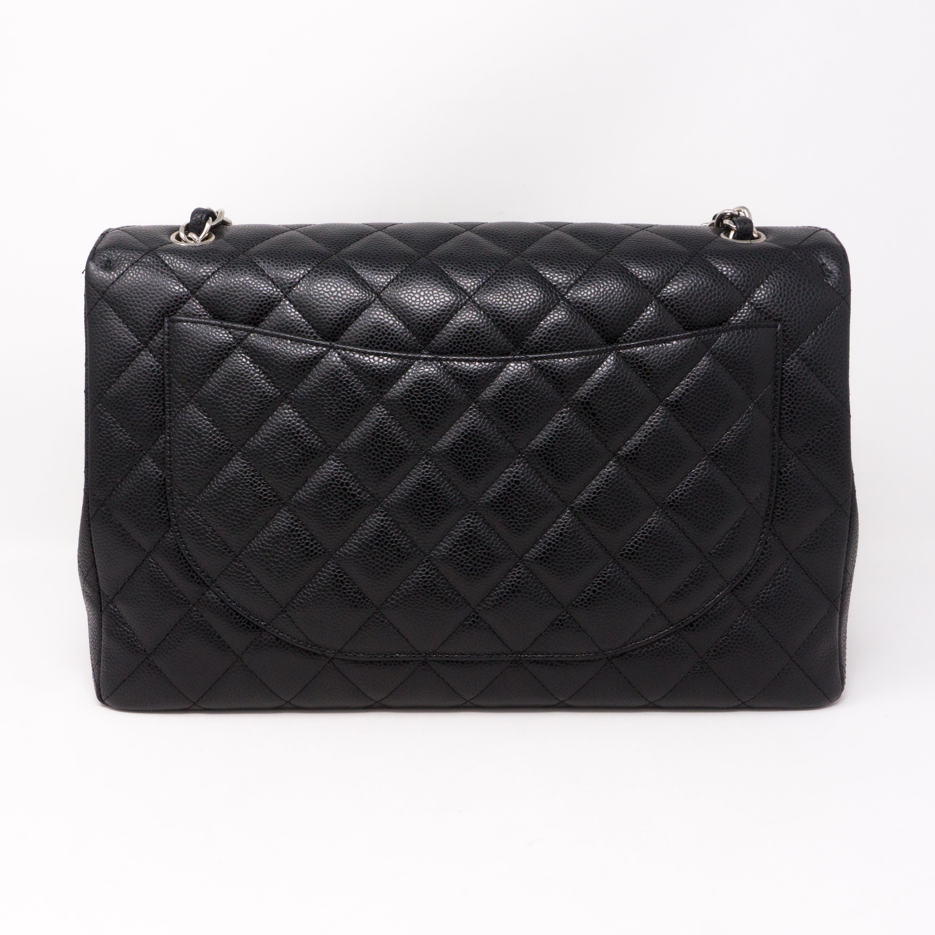 Classic Single Flap Maxi Black Caviar Leather