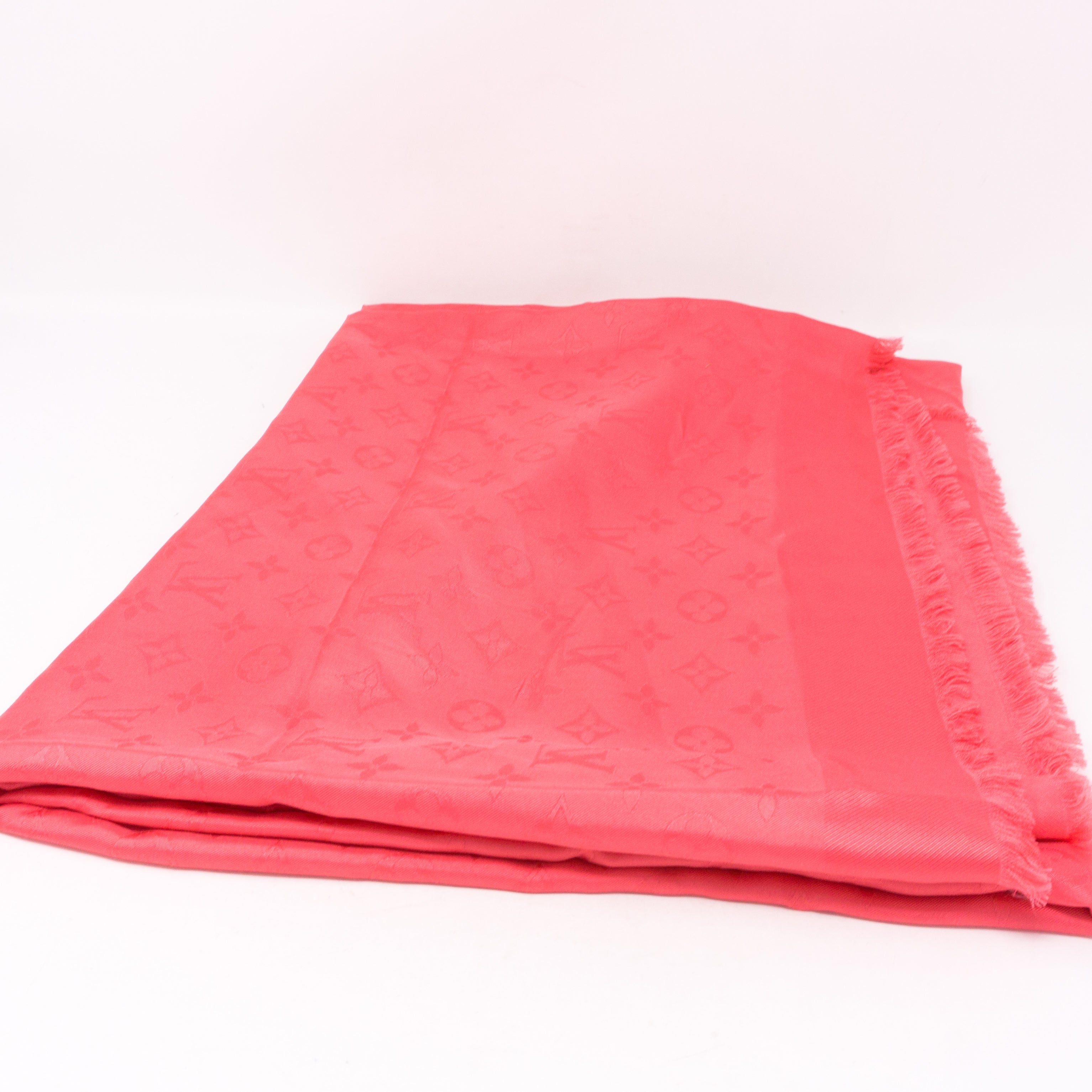 Monogram Silk Shawl Corail
