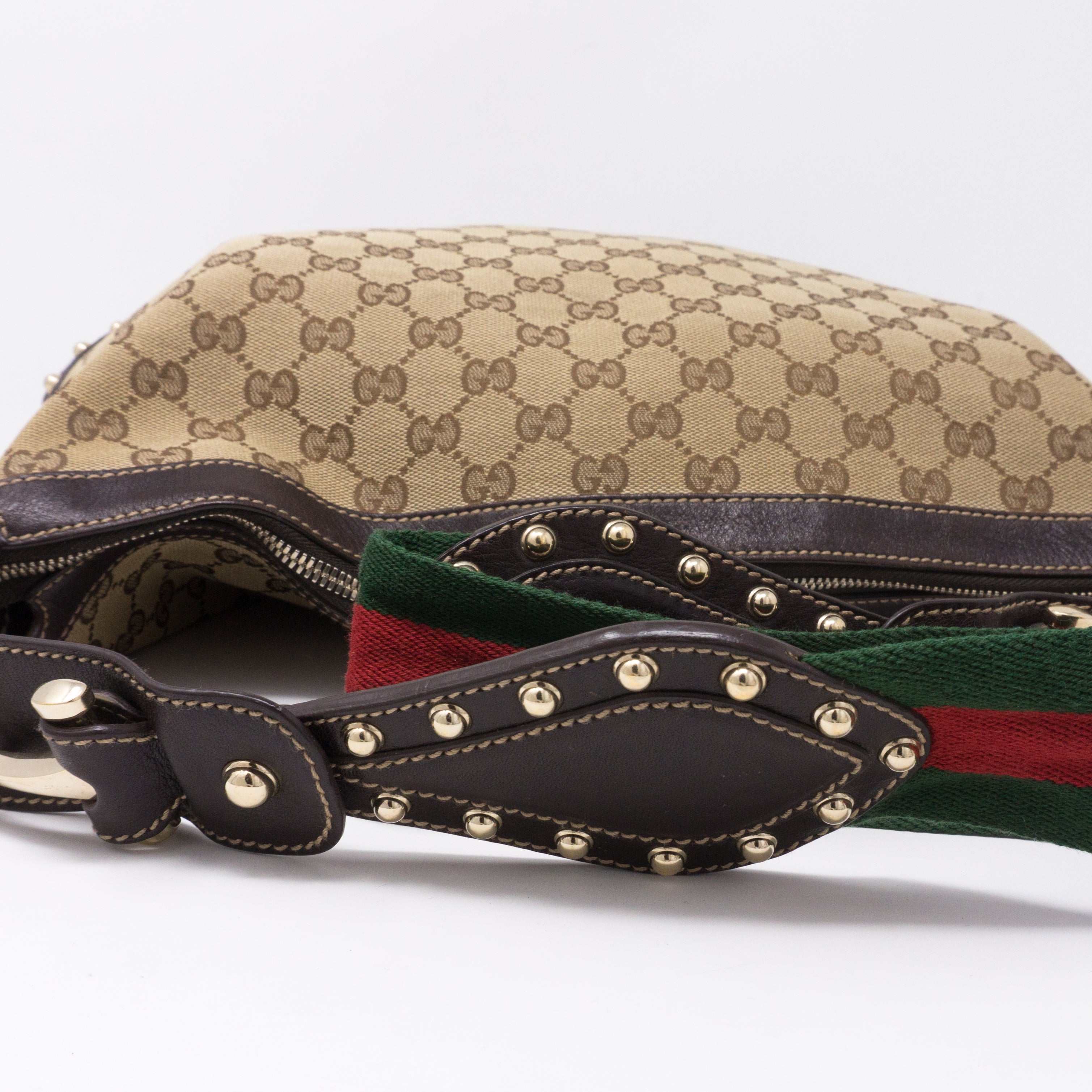 Pelham Studded GG Canvas Medium Hobo