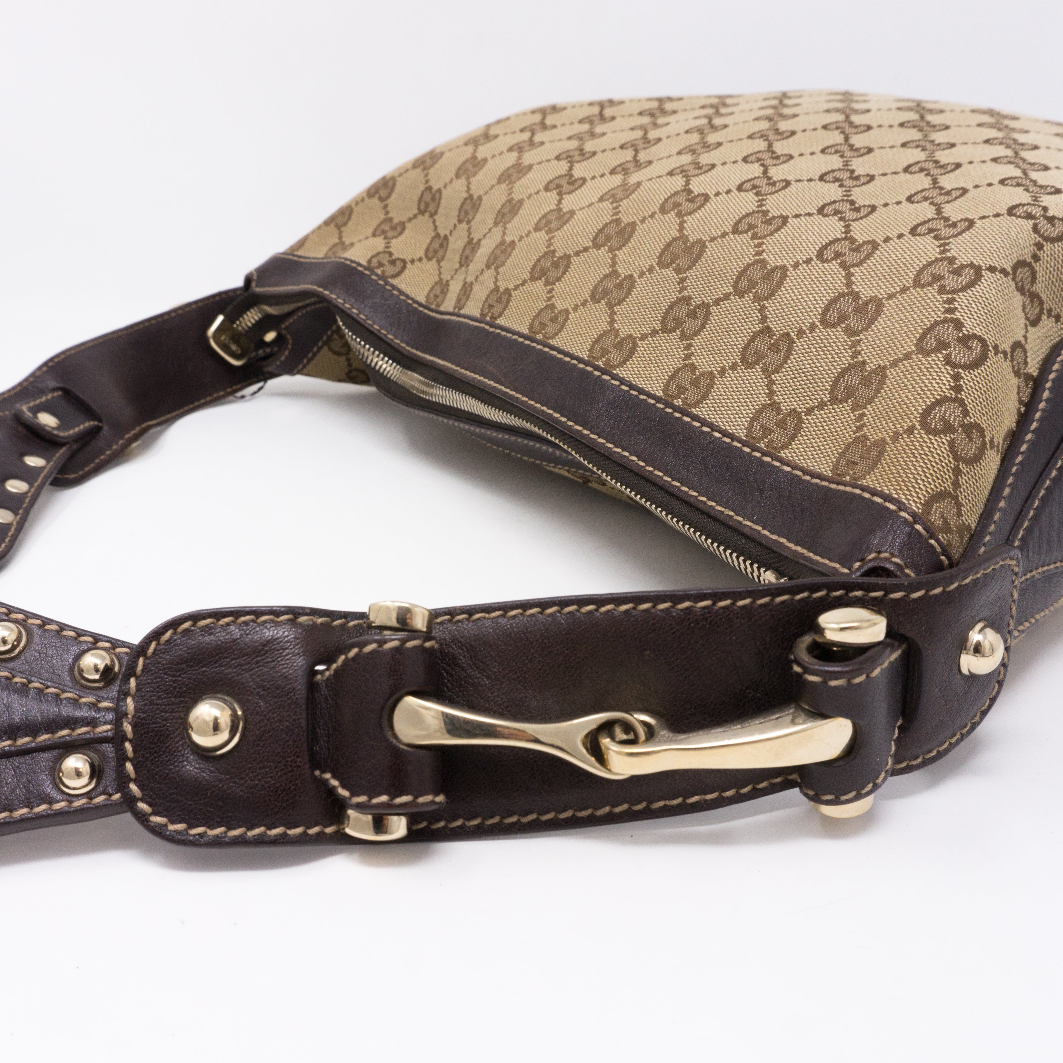 Pelham Studded GG Canvas Medium Hobo