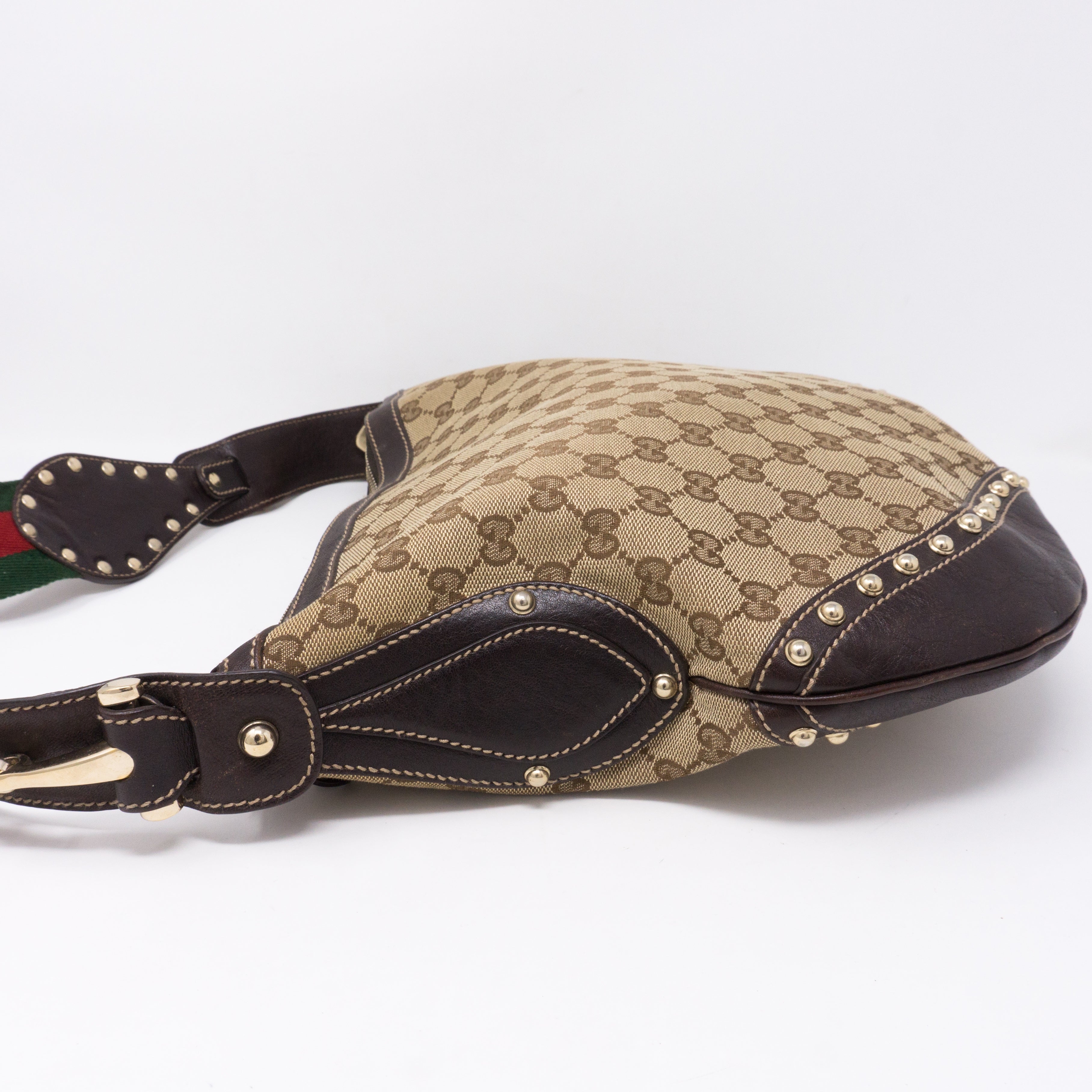 Pelham Studded GG Canvas Medium Hobo