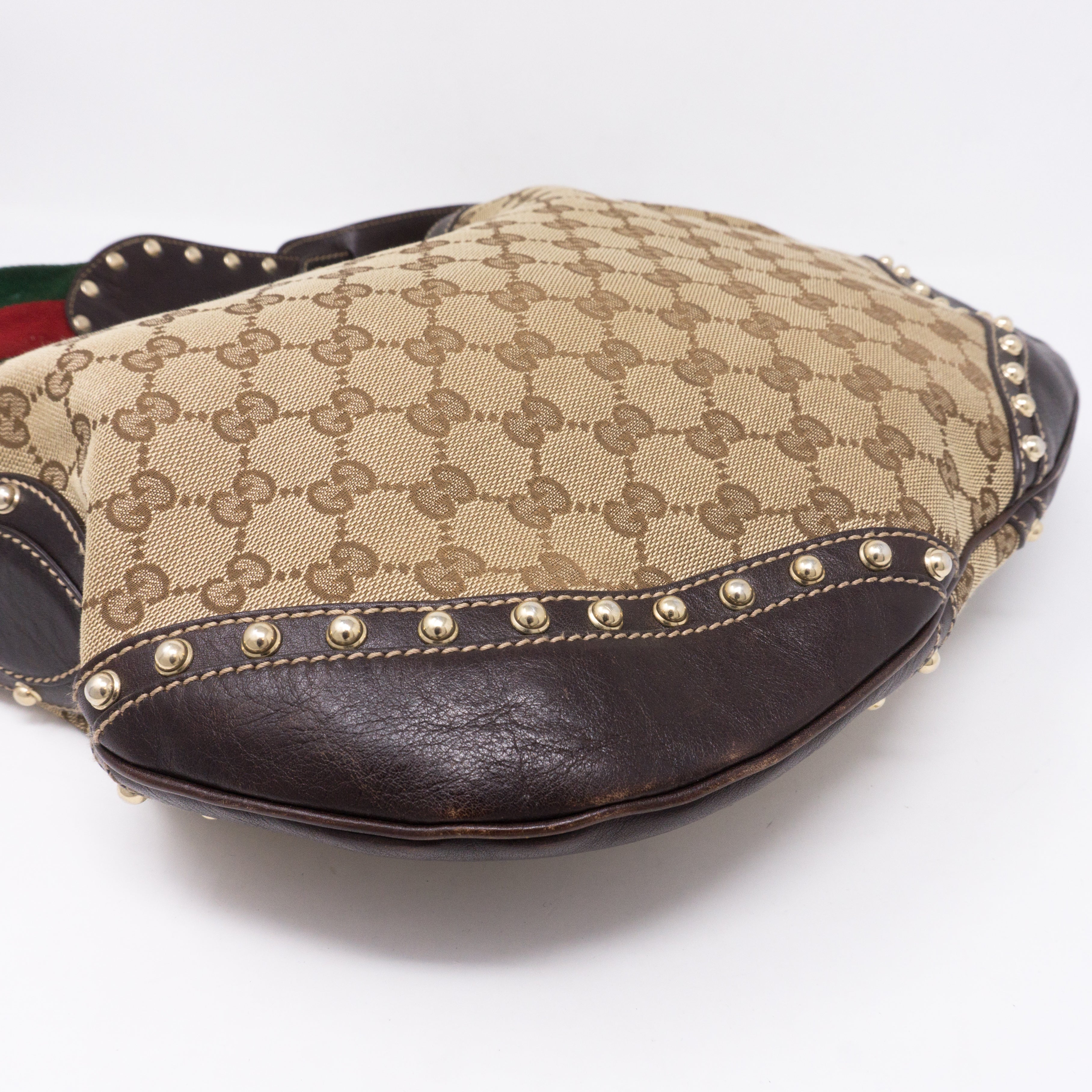 Pelham Studded GG Canvas Medium Hobo