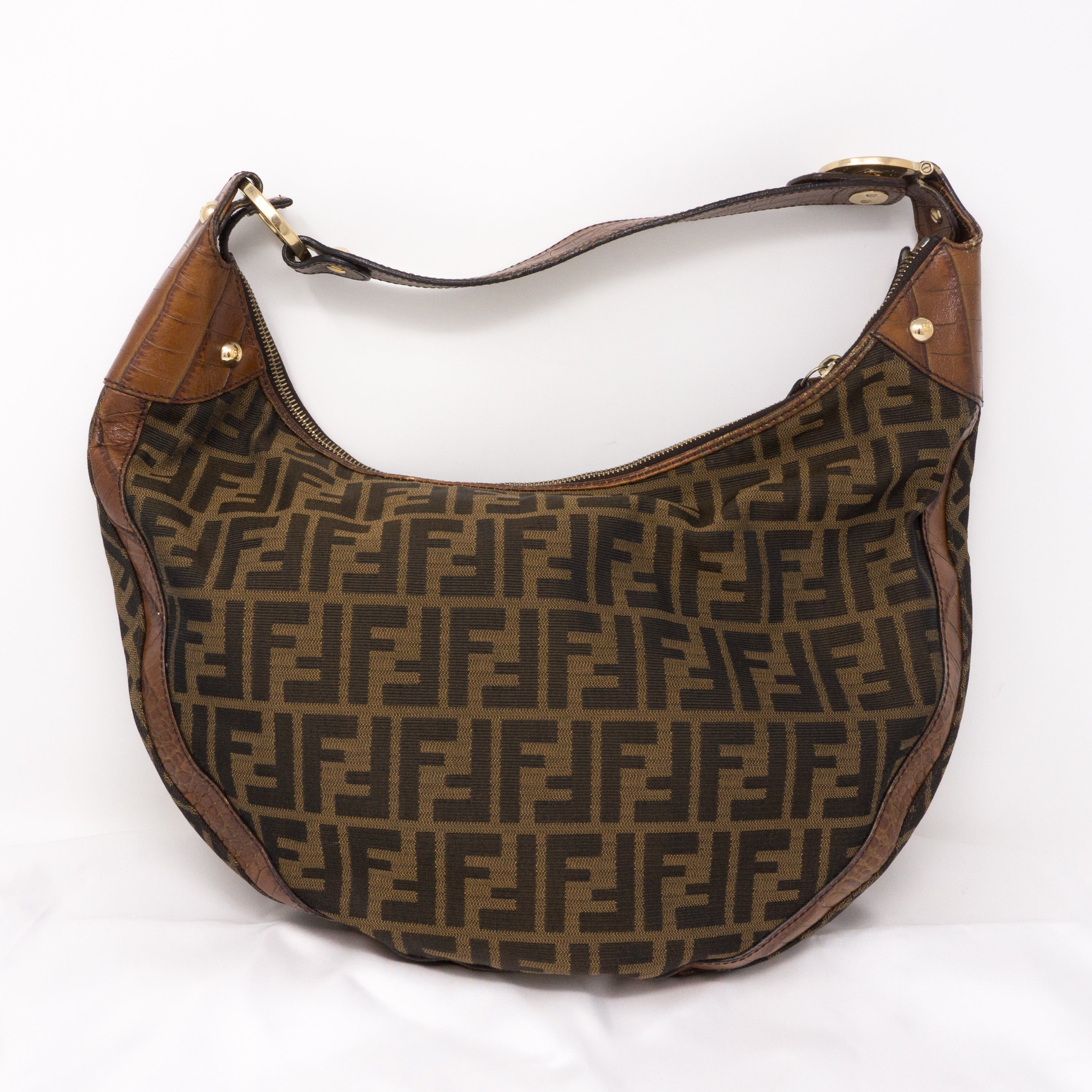 FENDI Zucca Canvas Large Hobo Bag Tobacco-US