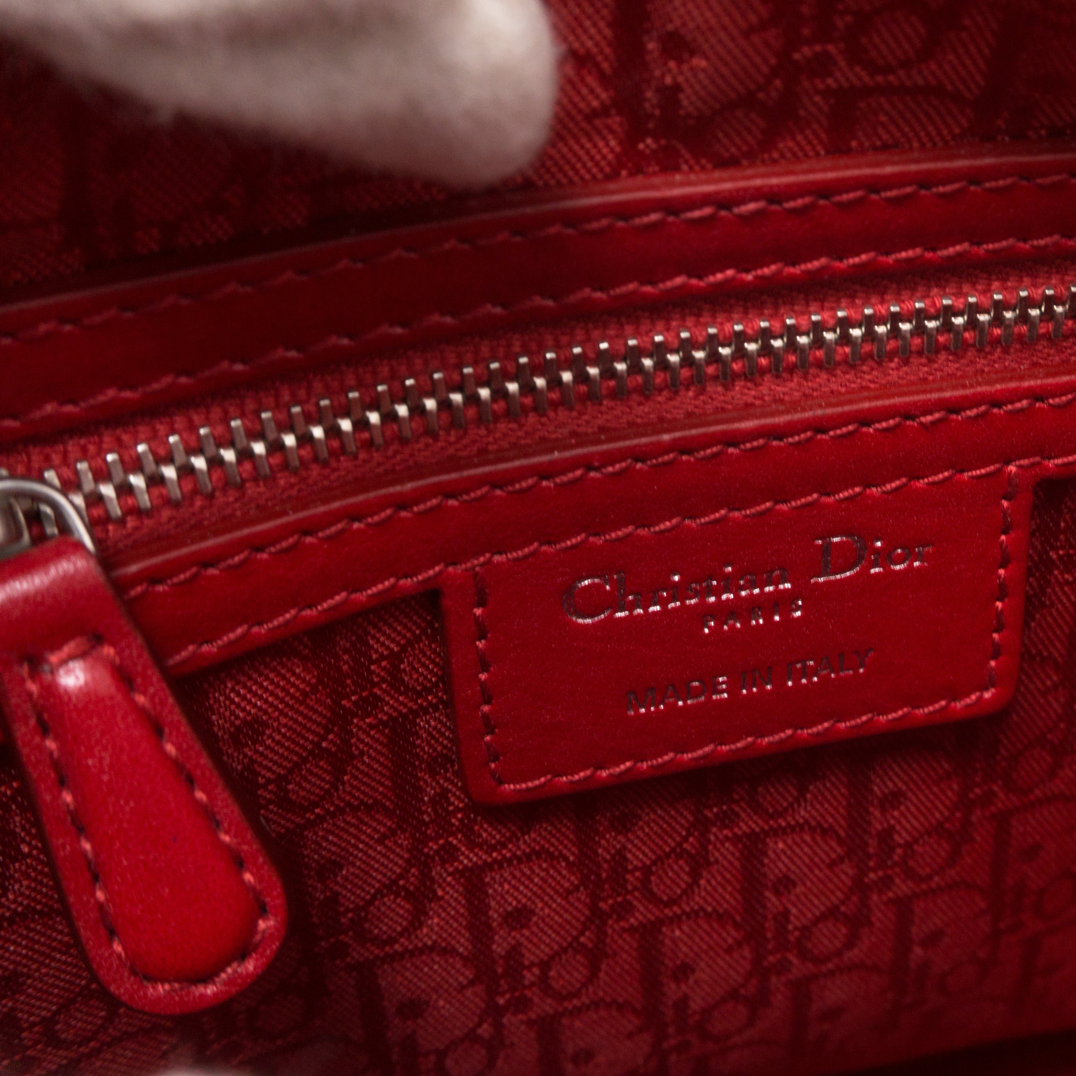 Lady Dior Medium Red Leather