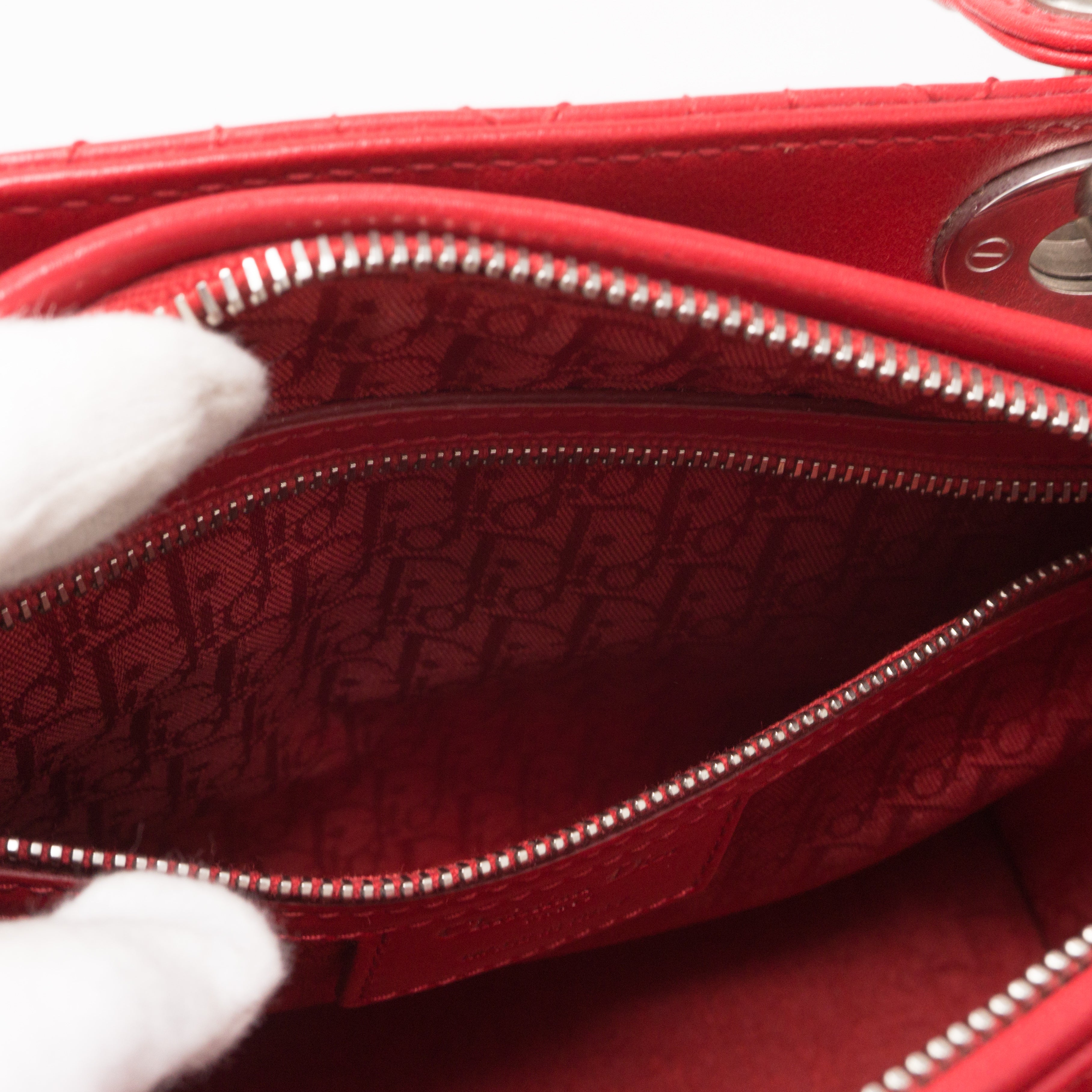 Lady Dior Medium Red Leather