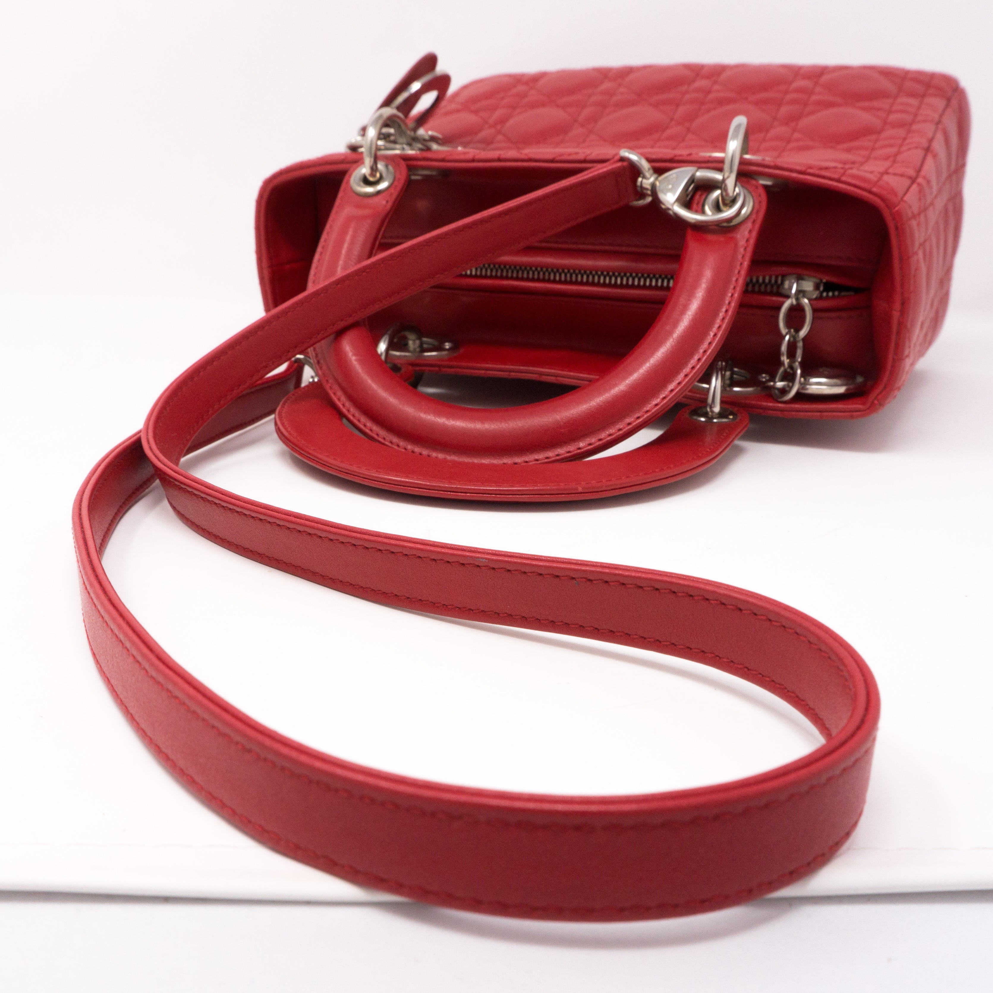 Lady Dior Medium Red Leather