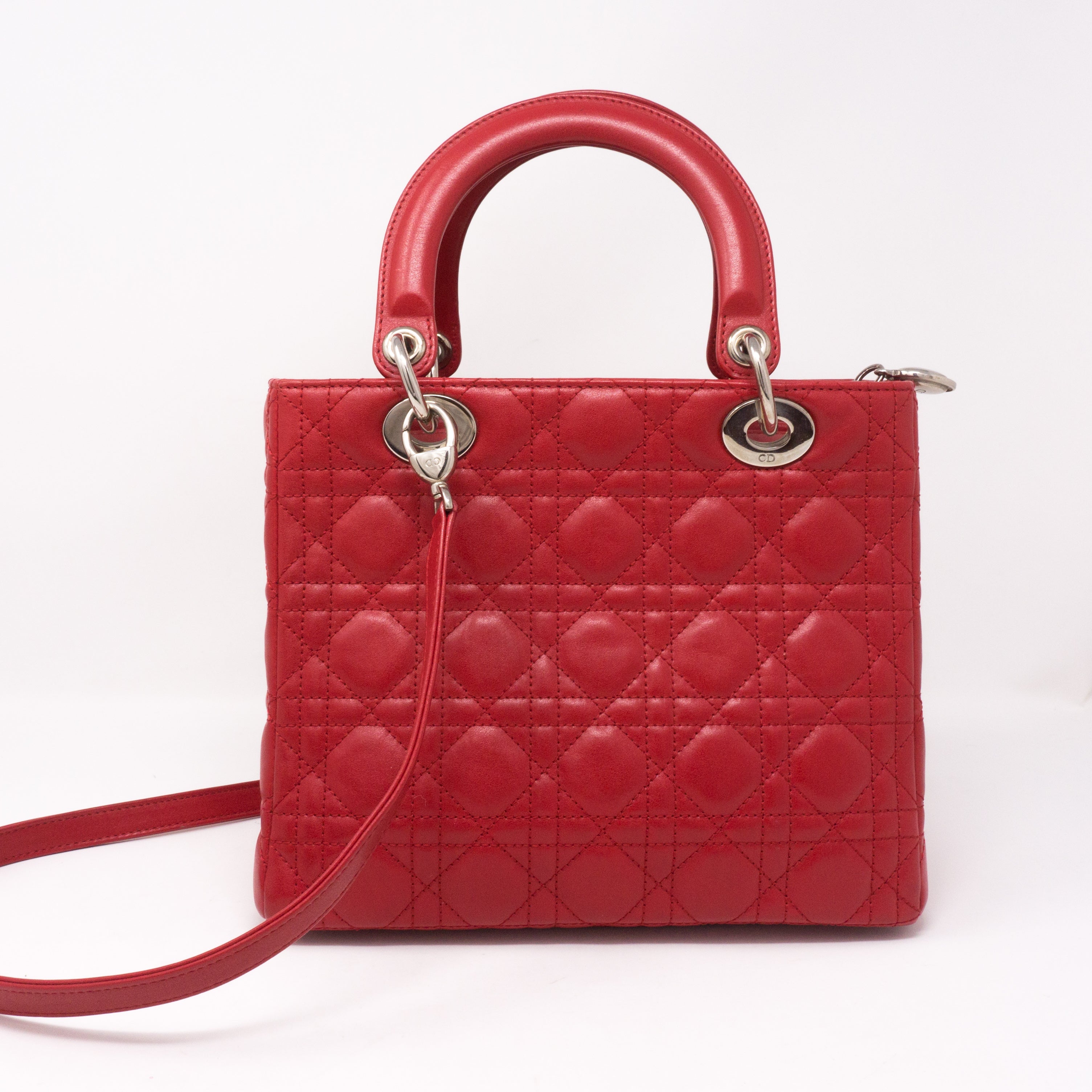 Lady Dior Medium Red Leather