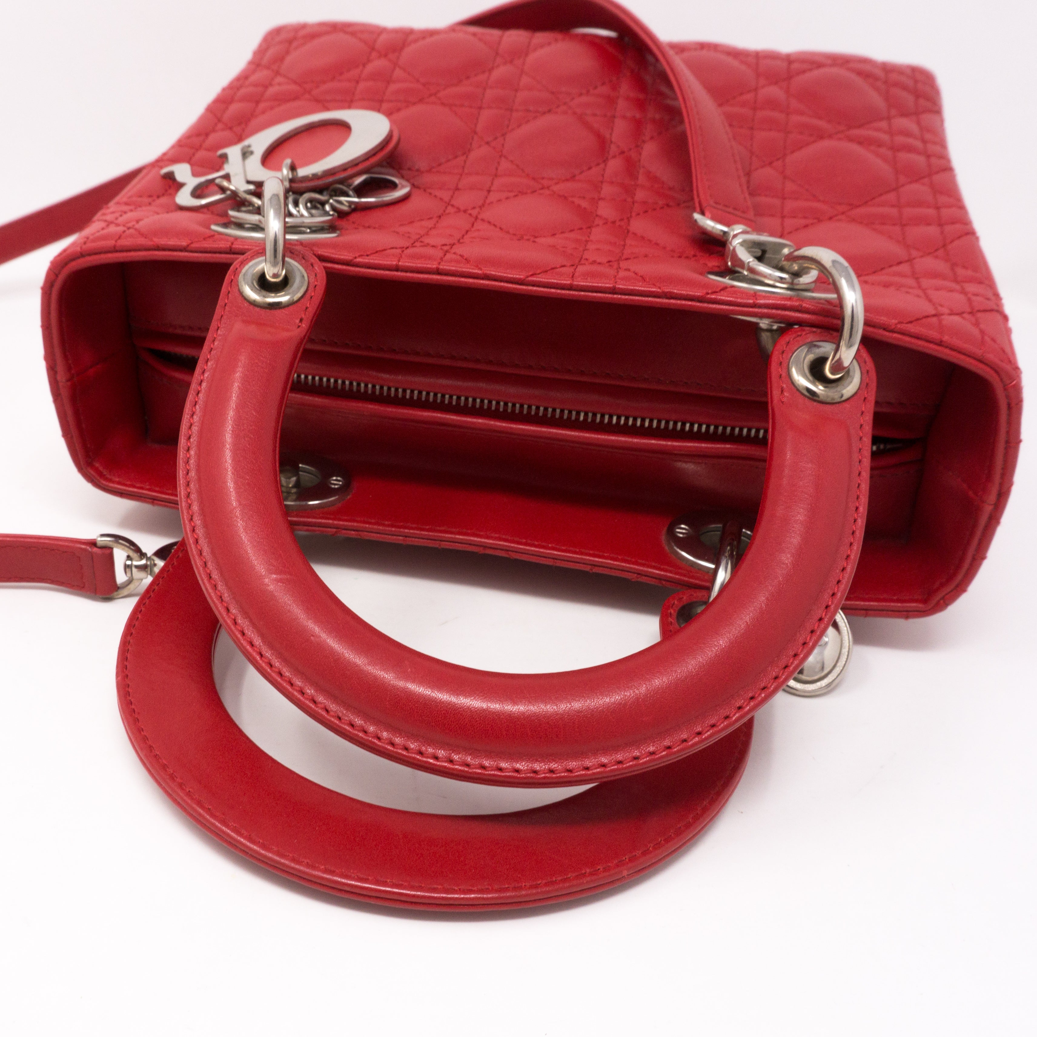 Lady Dior Medium Red Leather