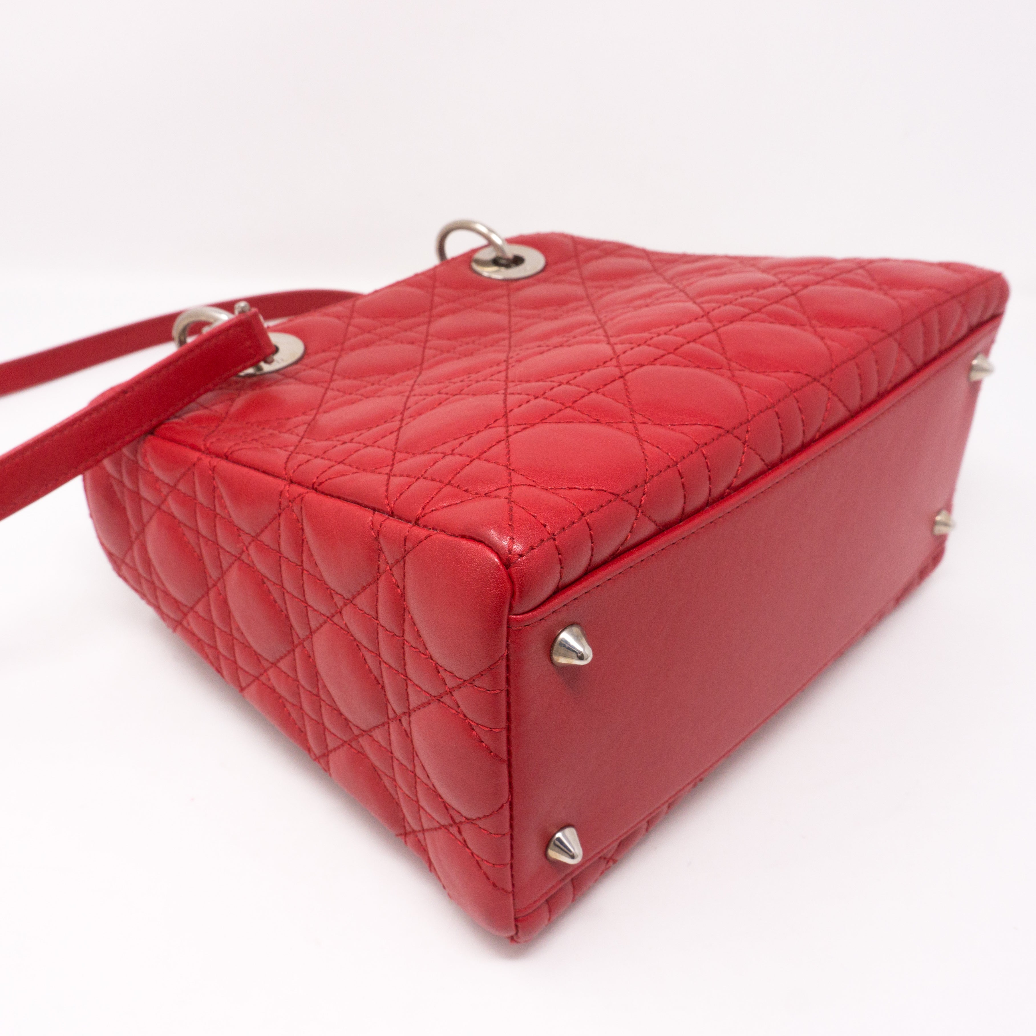Lady Dior Medium Red Leather