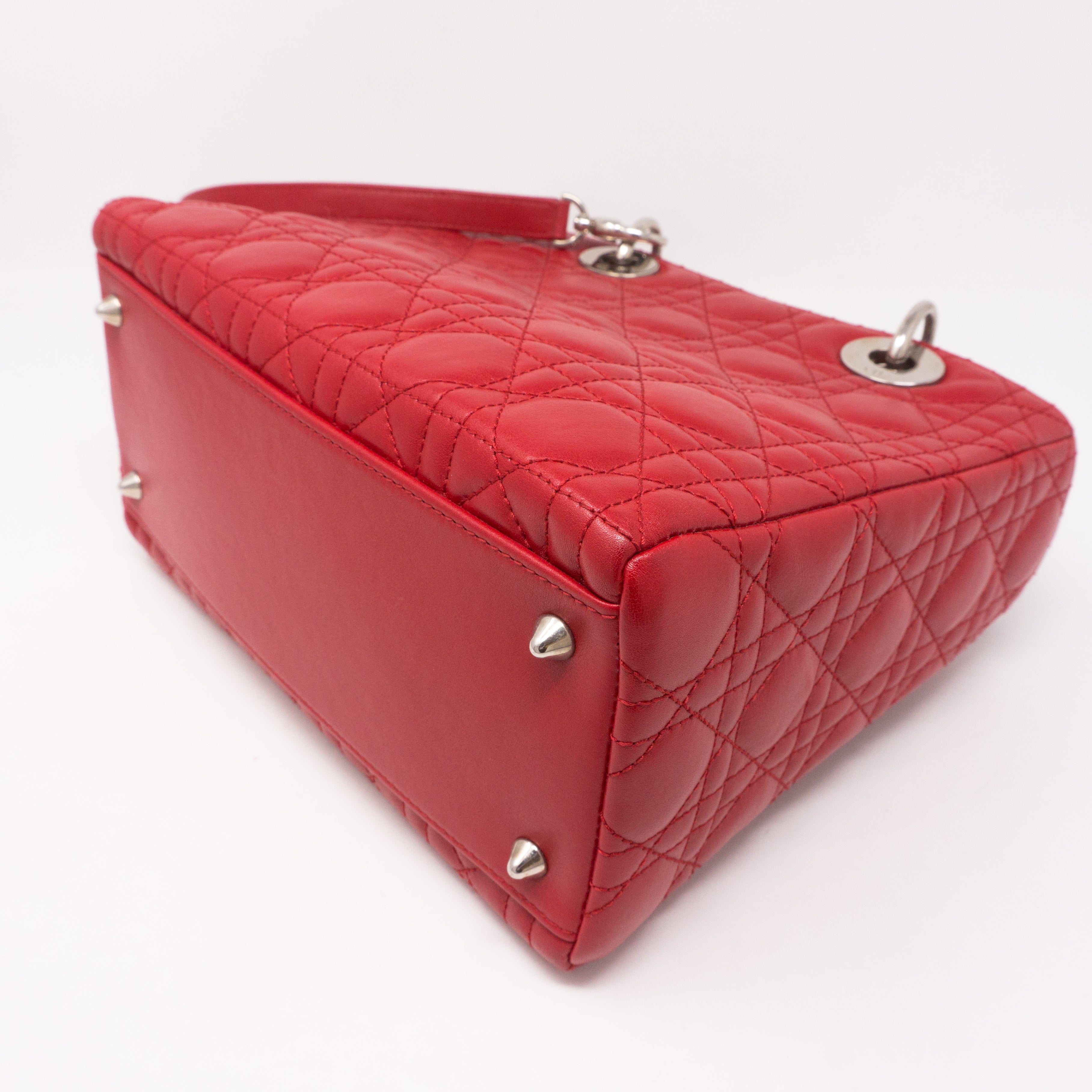 Lady Dior Medium Red Leather