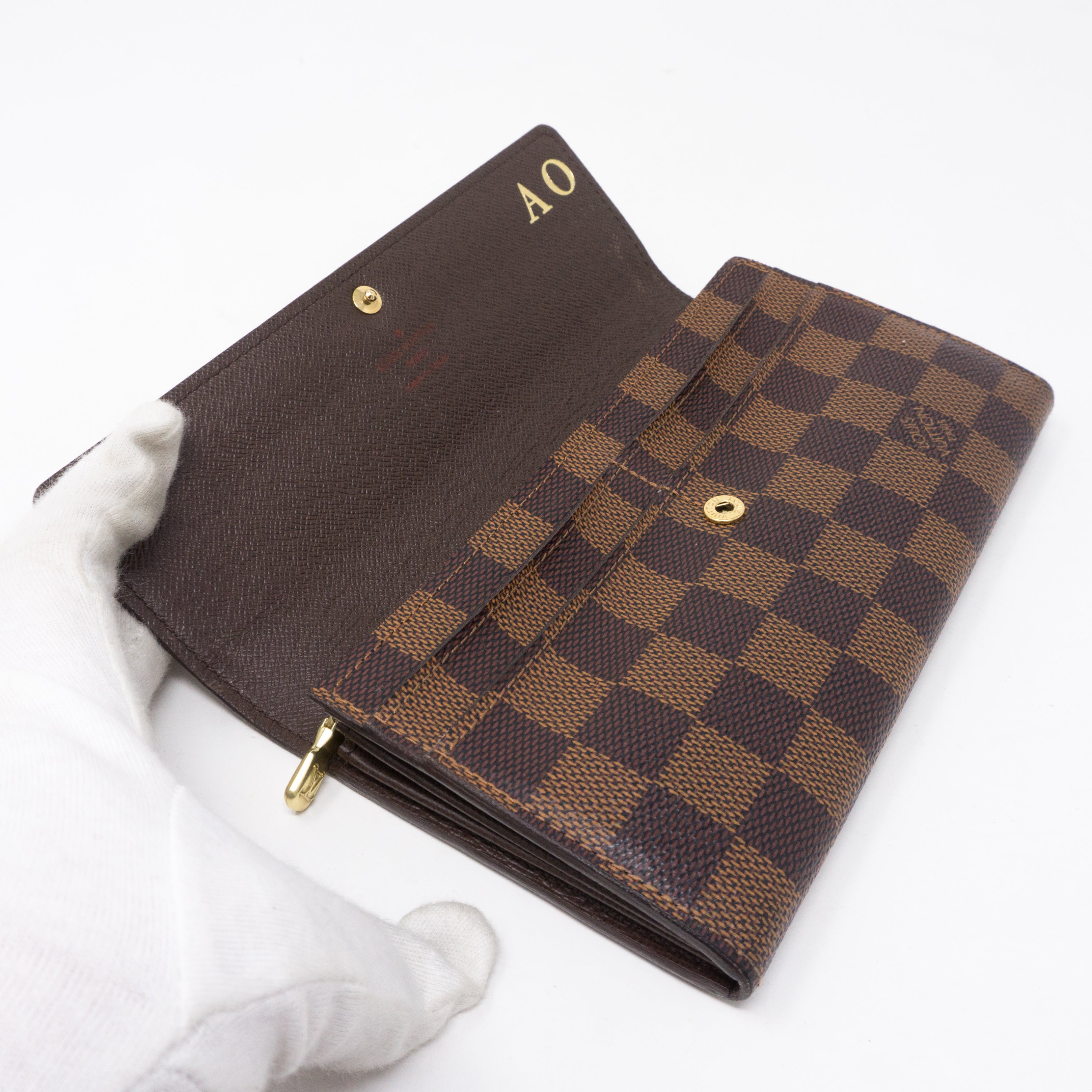 Sarah Long Wallet Damier Ebene
