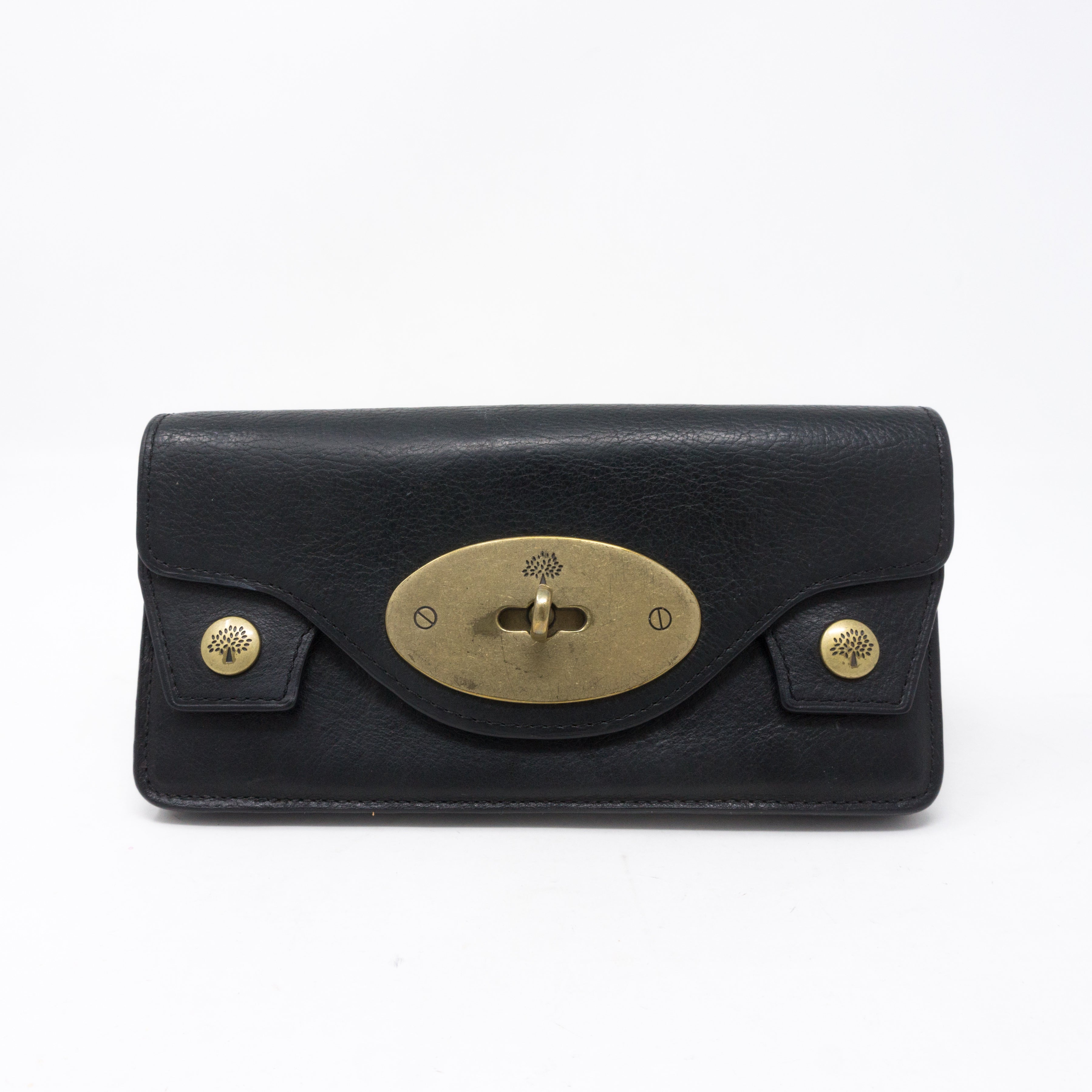 Concertina Continental Purse Black Leather