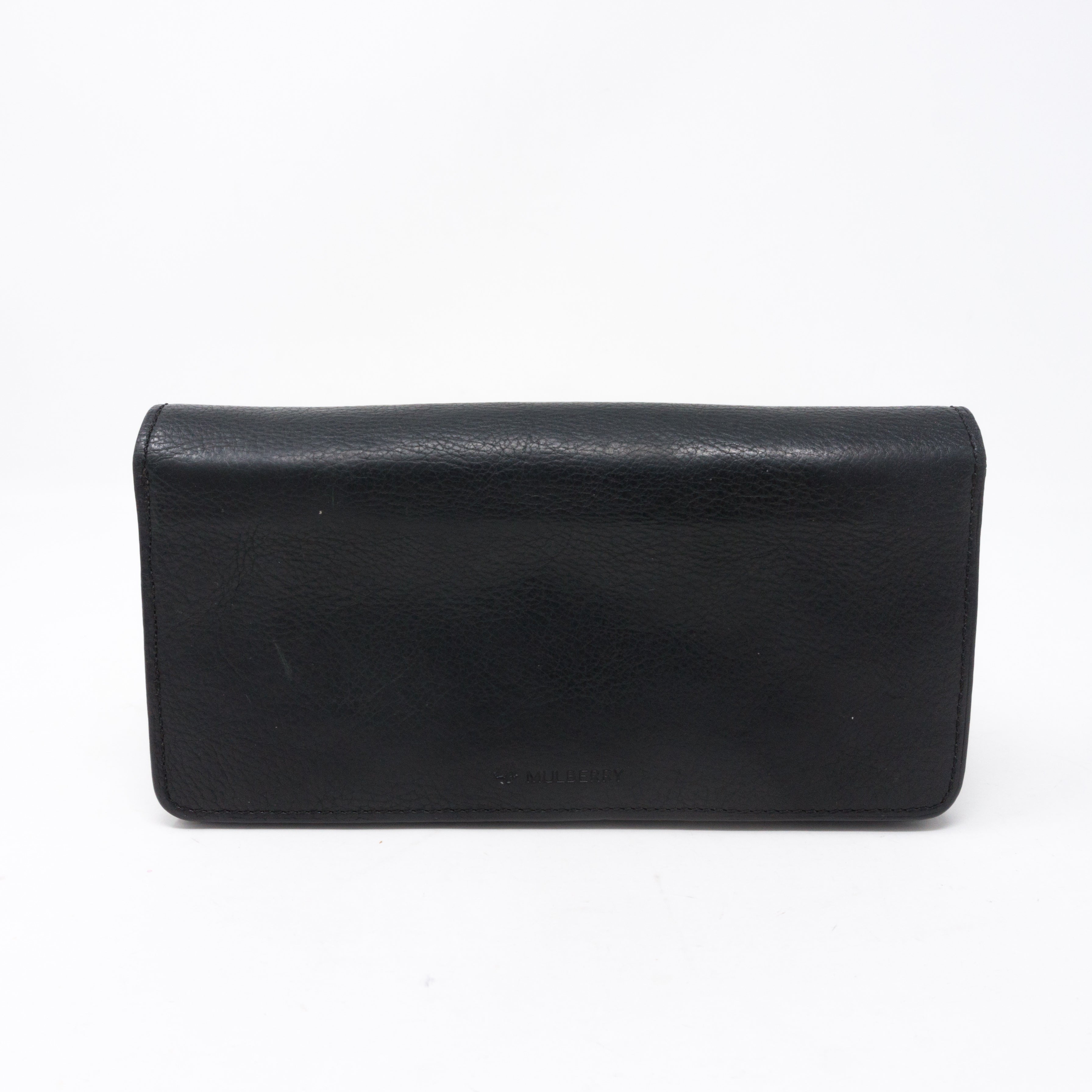 Concertina Continental Purse Black Leather