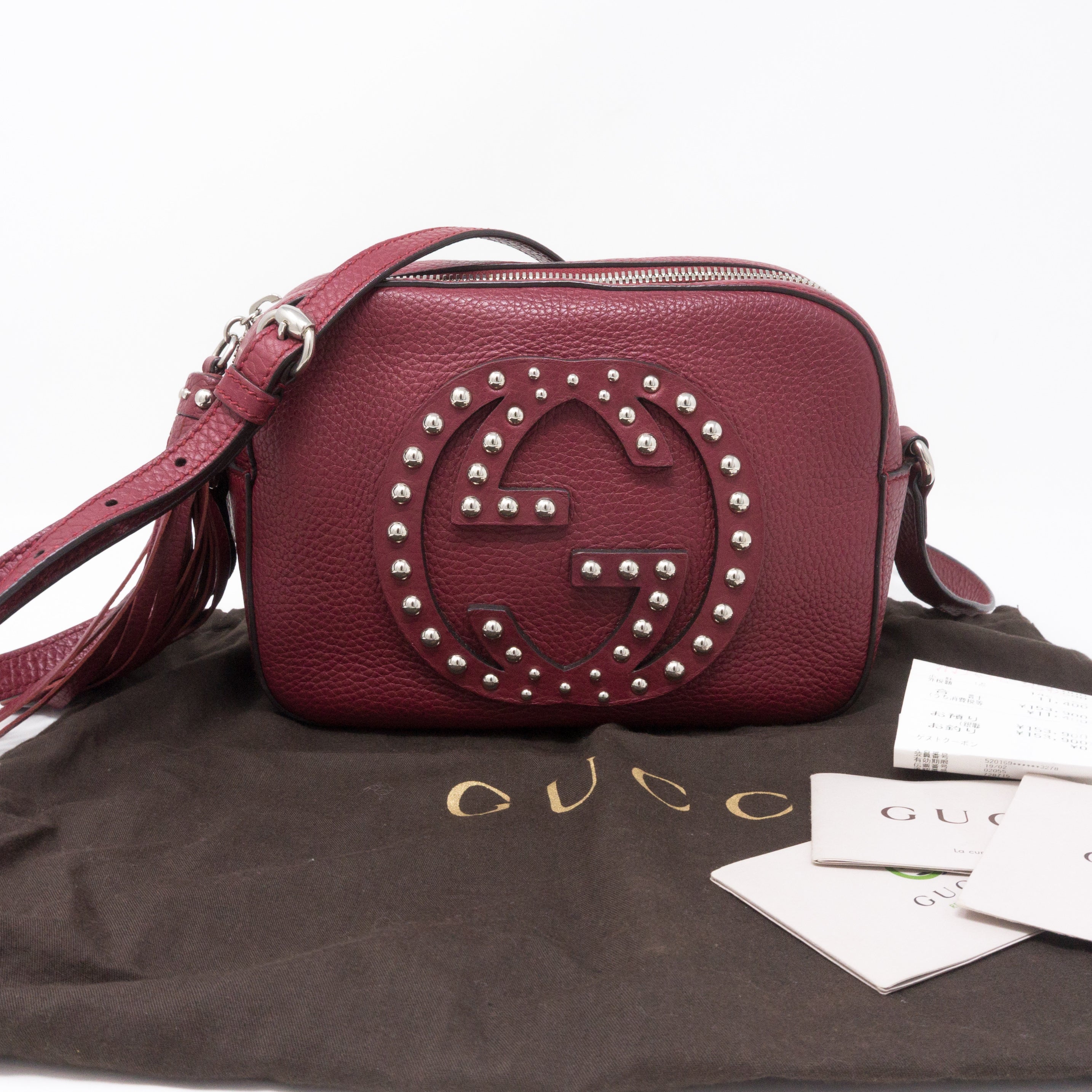 Disco Soho Studded Burgundy Leather