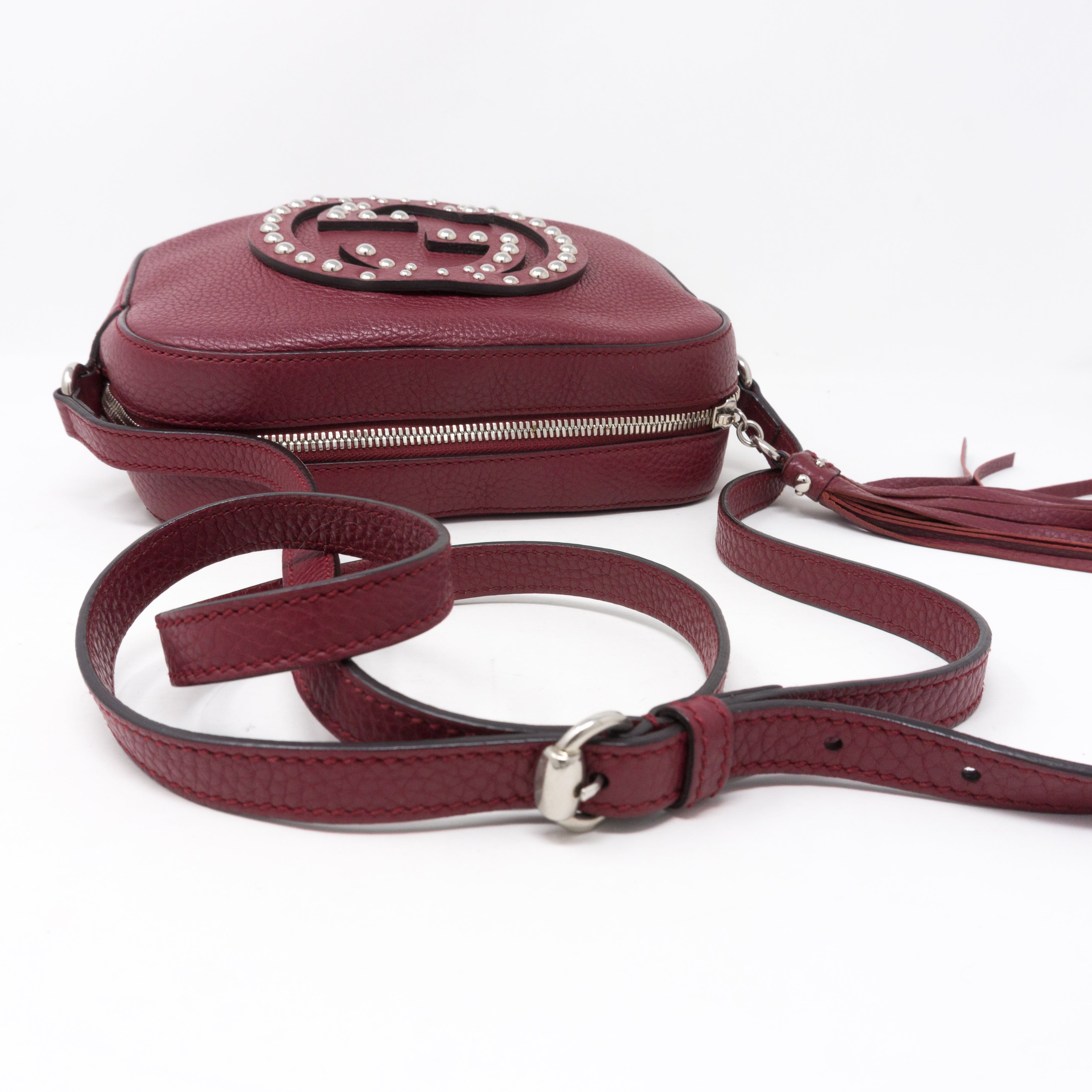 Disco Soho Studded Burgundy Leather