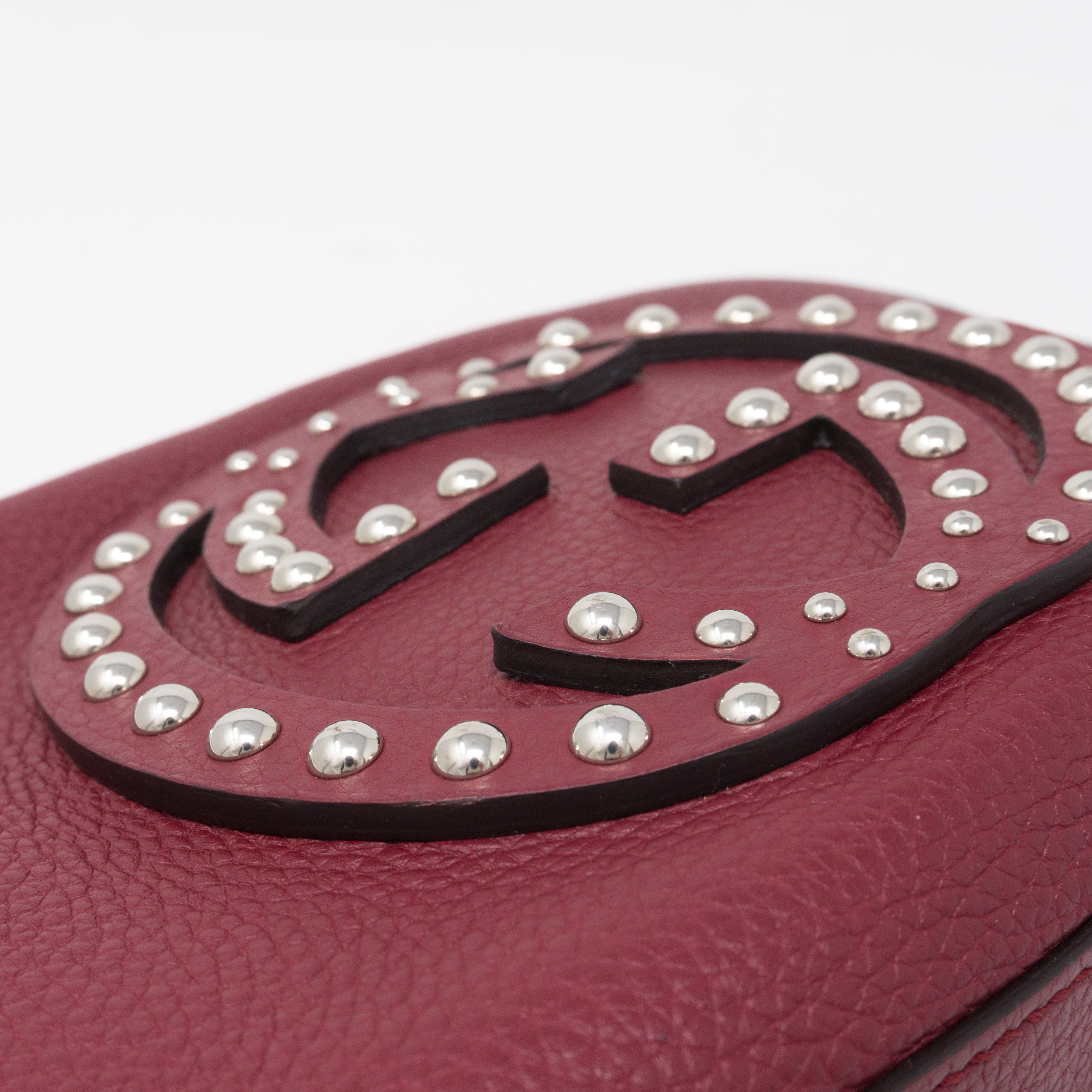 Disco Soho Studded Burgundy Leather
