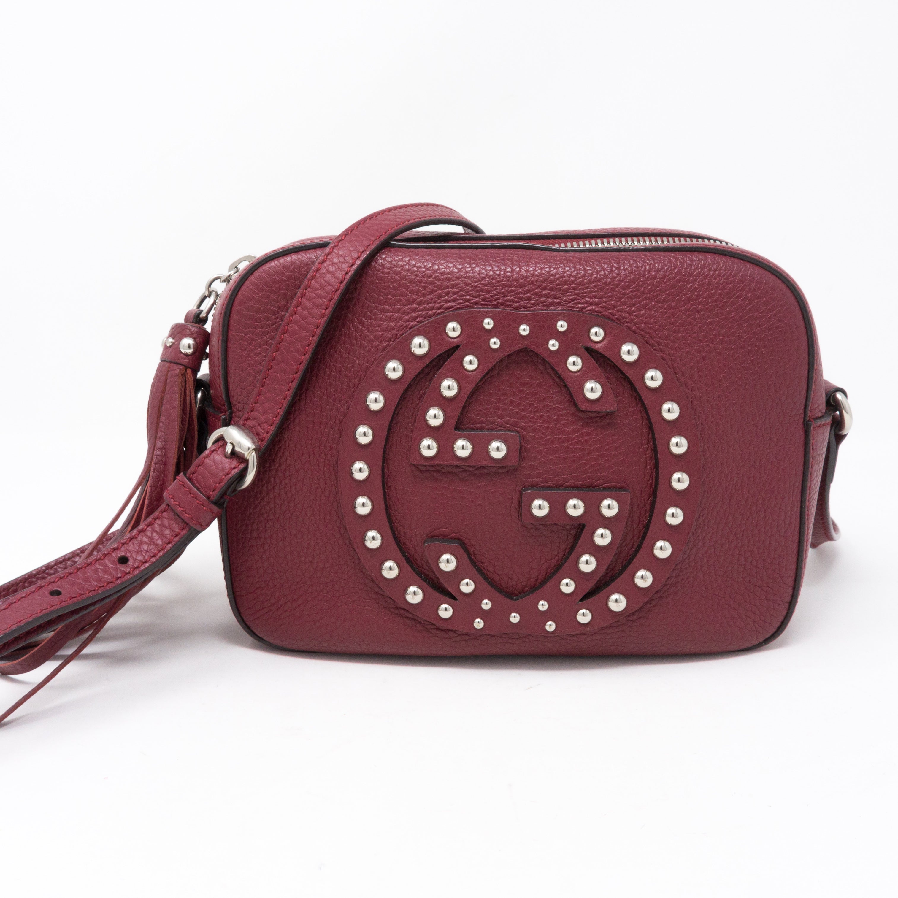 Disco Soho Studded Burgundy Leather
