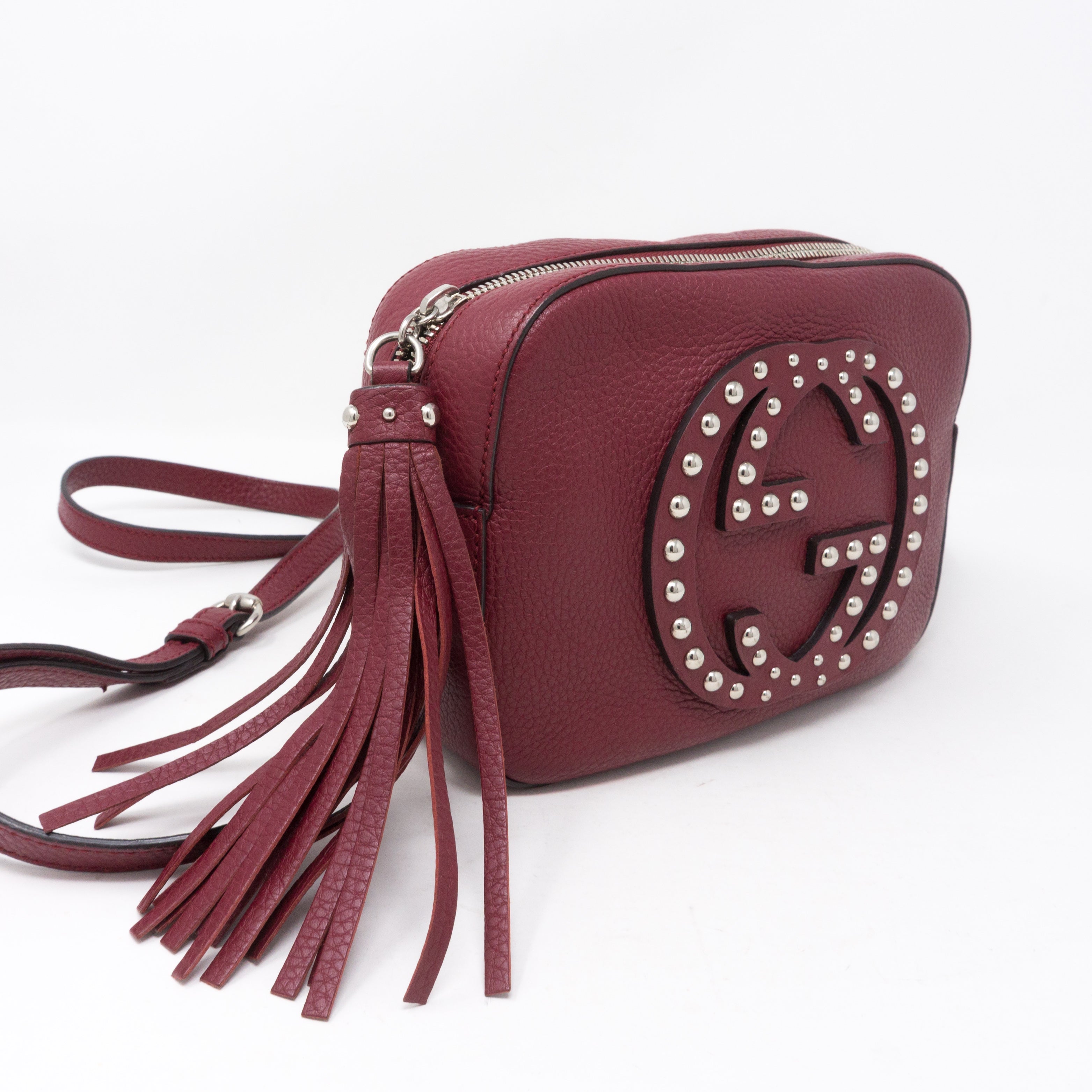 Disco Soho Studded Burgundy Leather