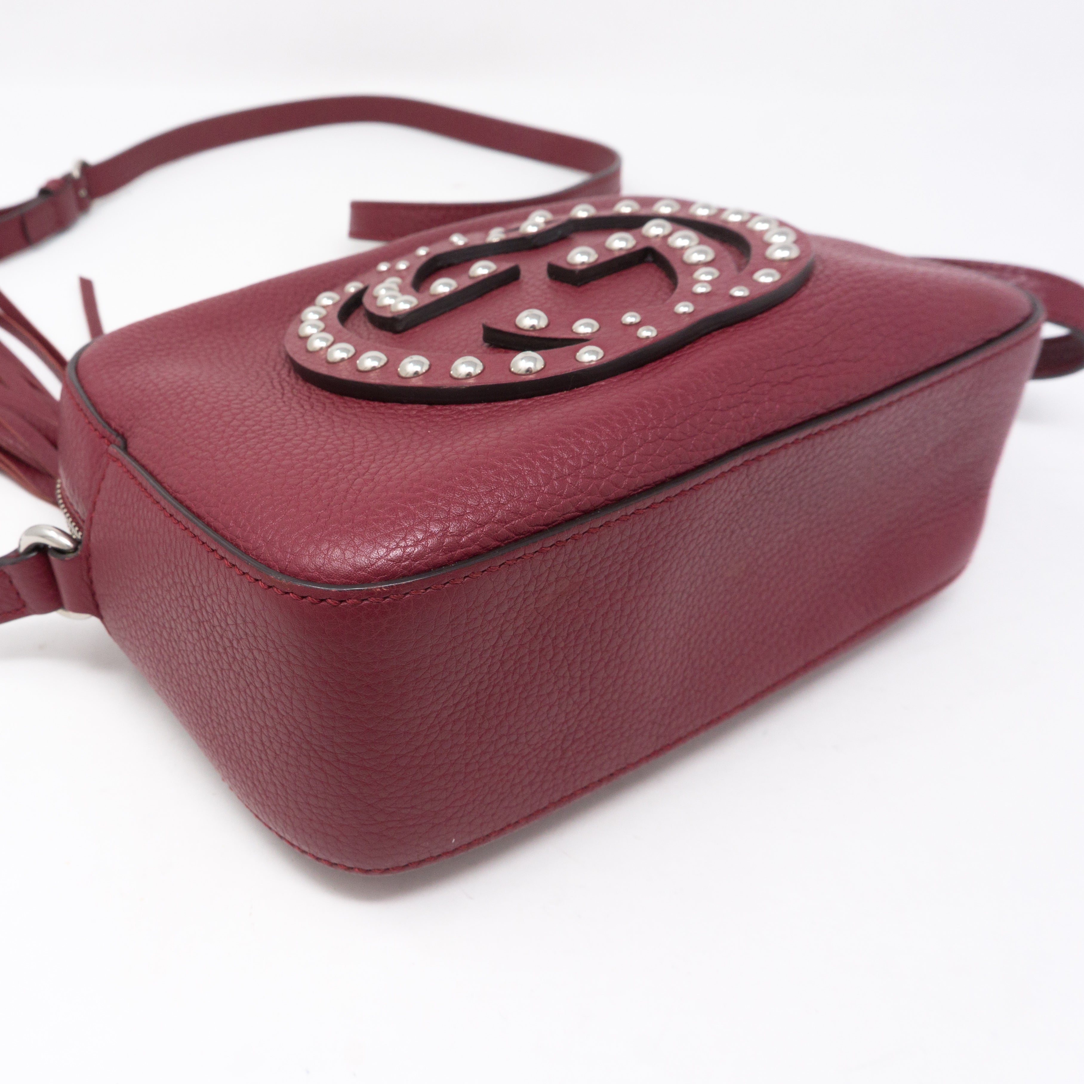 Disco Soho Studded Burgundy Leather