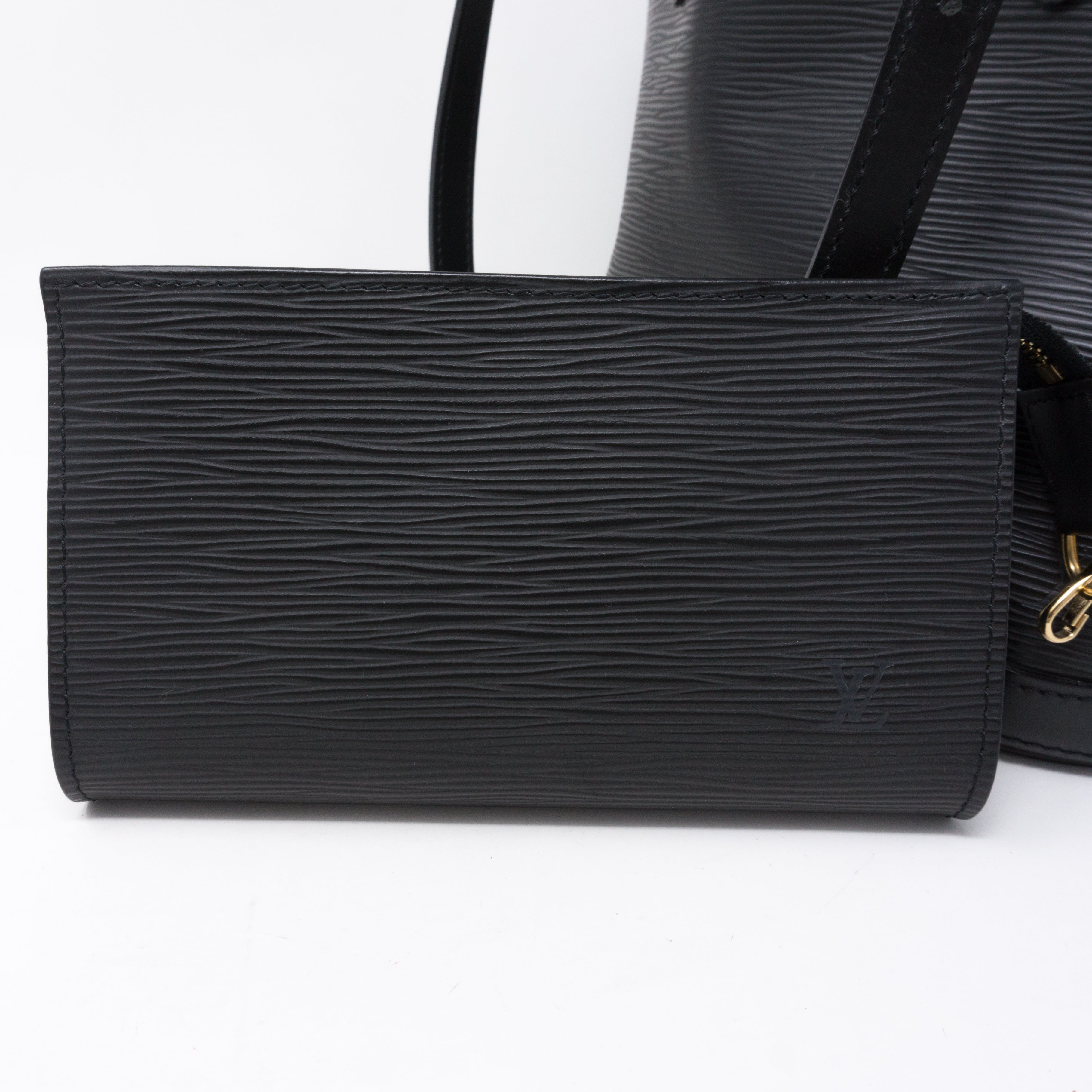 Petit Bucket Black Epi Leather with Pochette