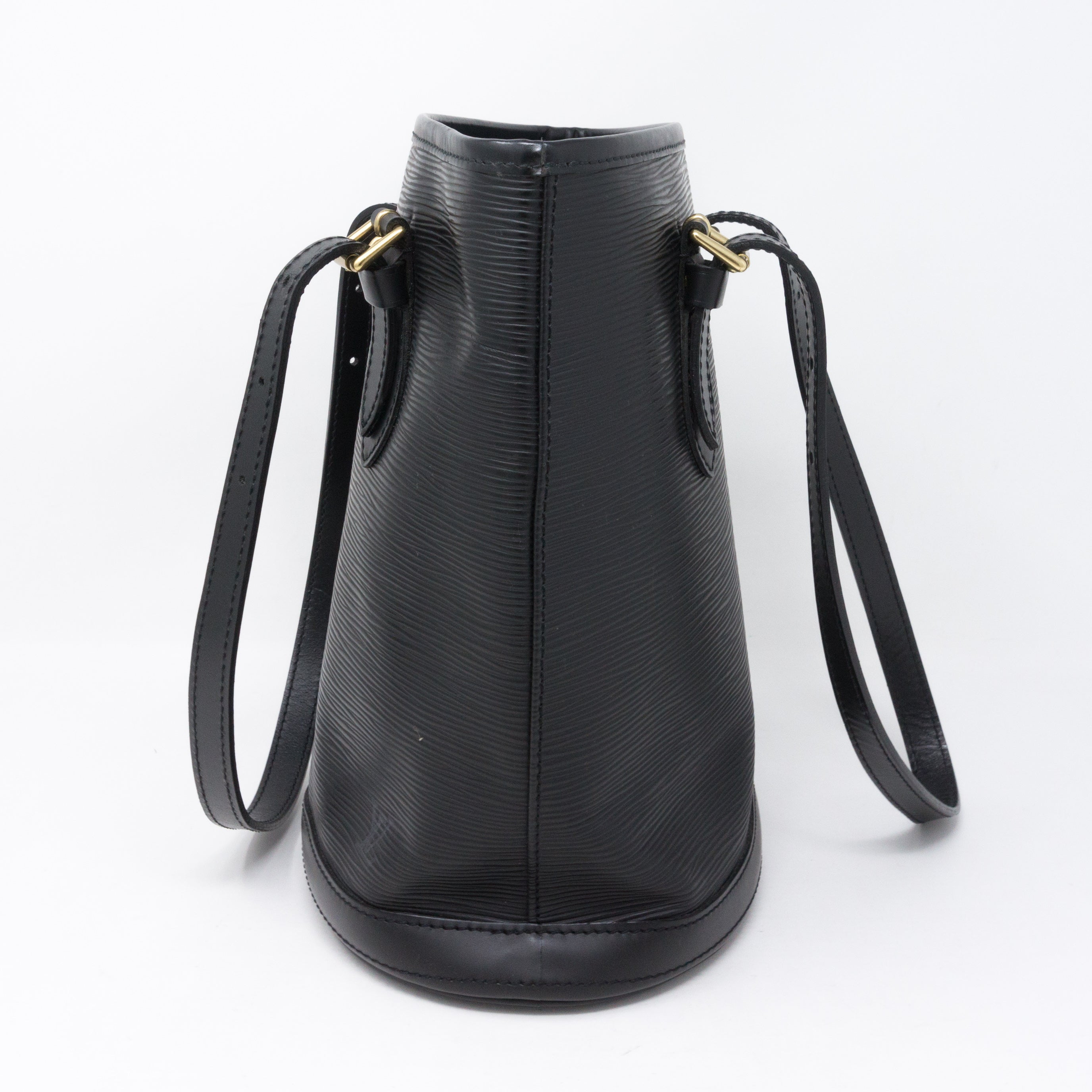 Petit Bucket Black Epi Leather with Pochette