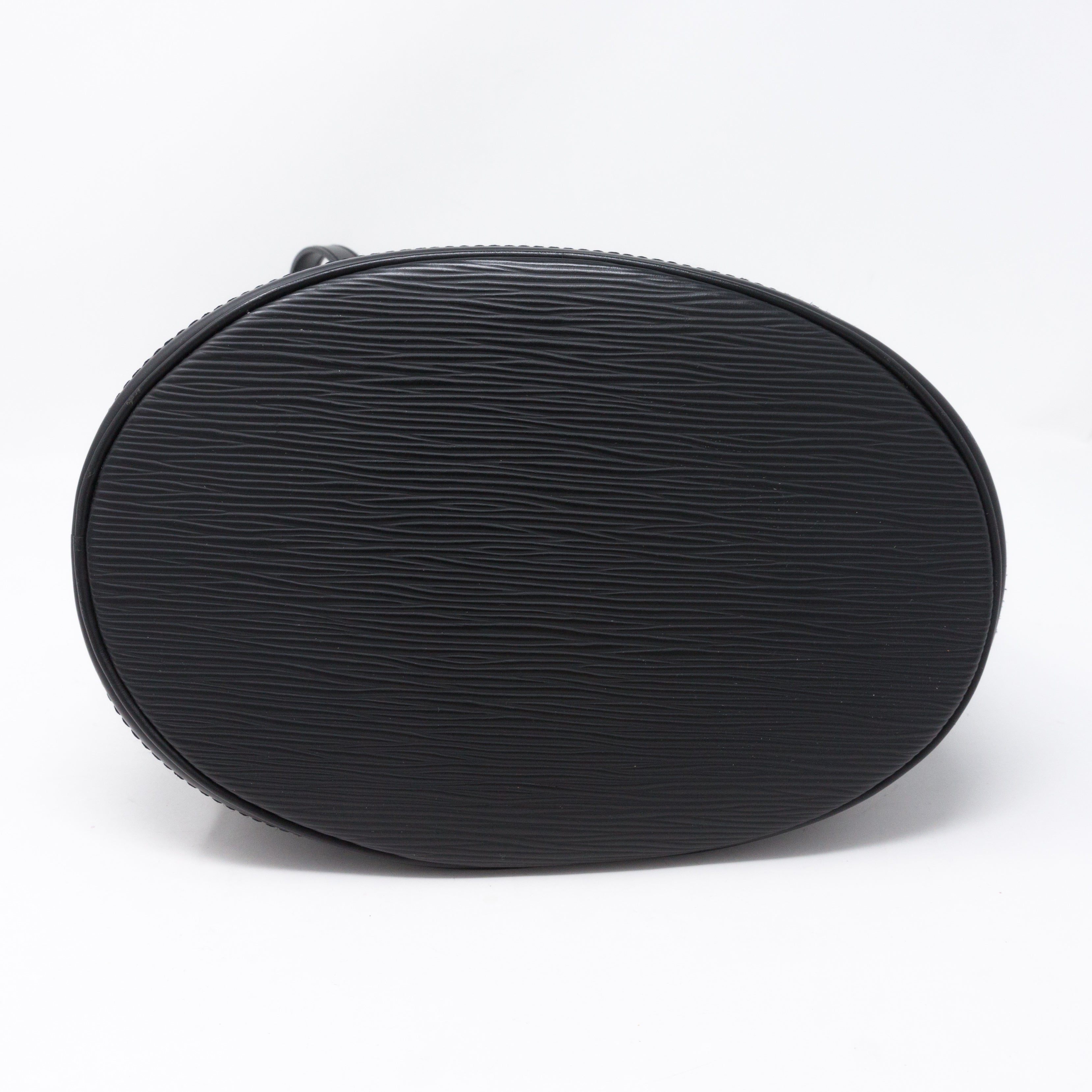 Petit Bucket Black Epi Leather with Pochette