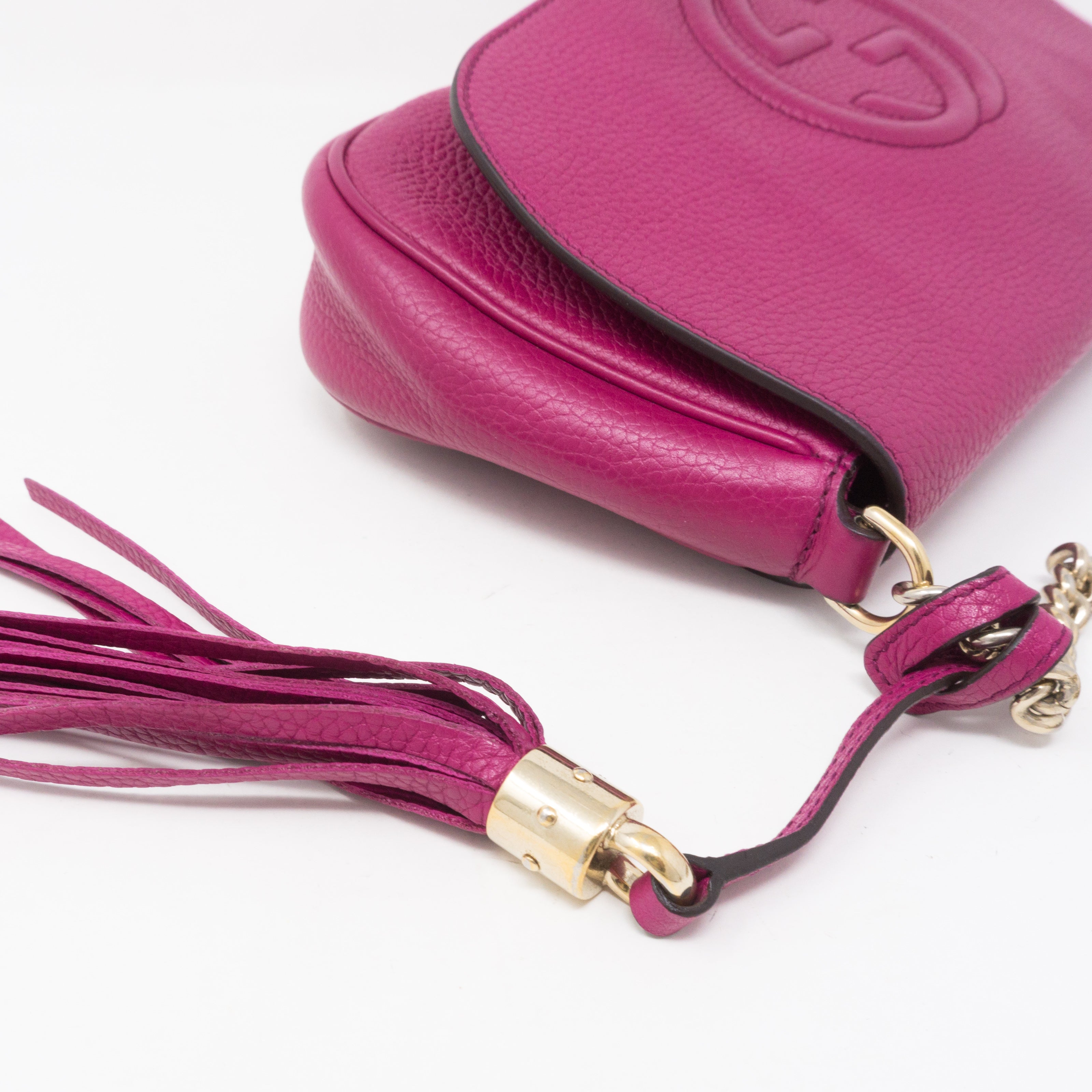 Soho Flap Chain Bag Fuchsia Leather