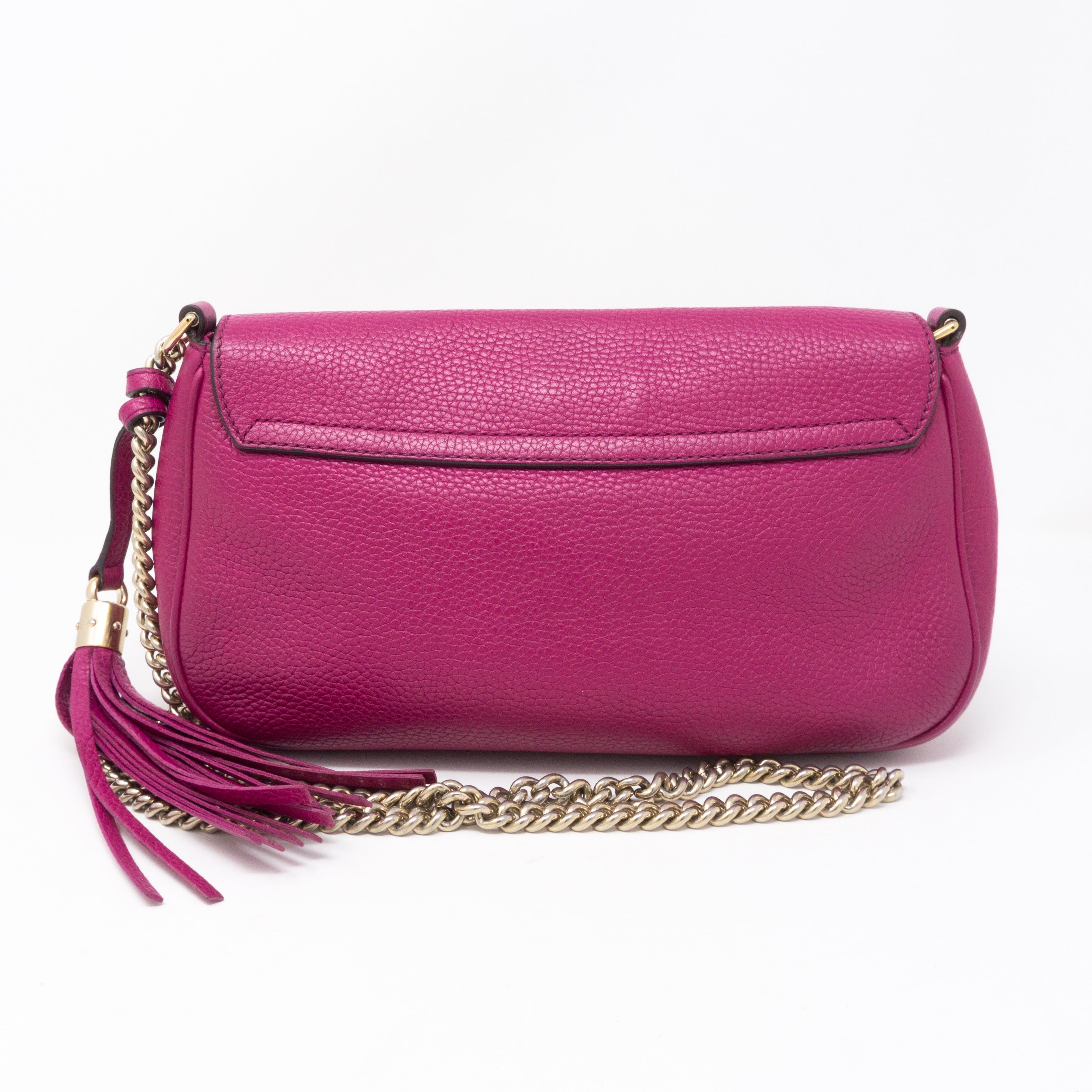 Soho Flap Chain Bag Fuchsia Leather