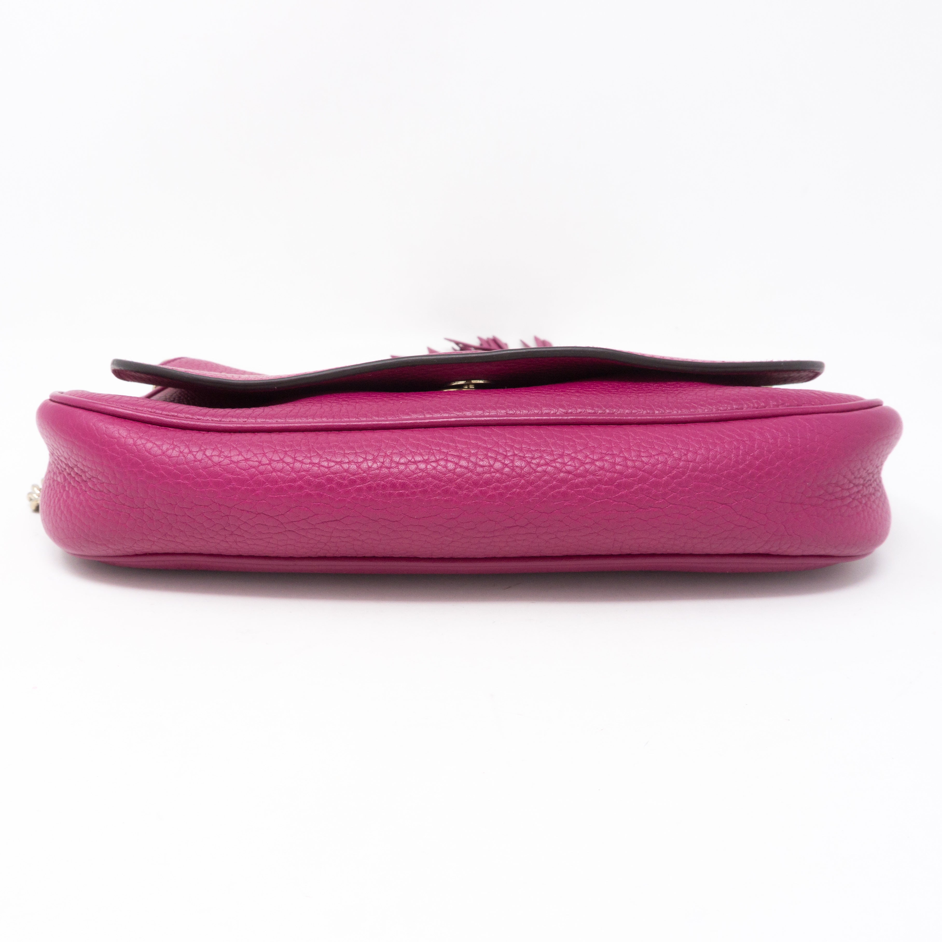 Soho Flap Chain Bag Fuchsia Leather