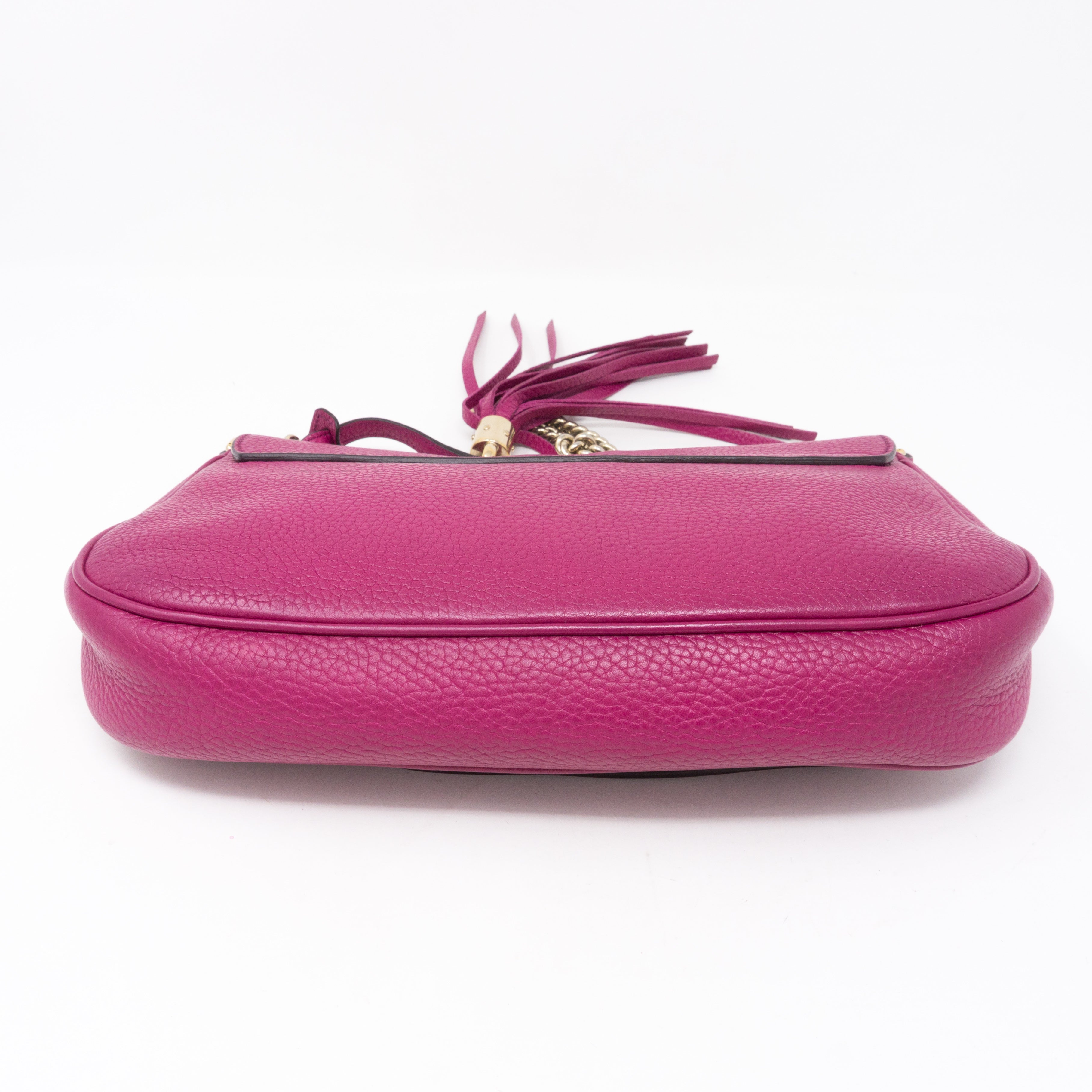 Soho Flap Chain Bag Fuchsia Leather