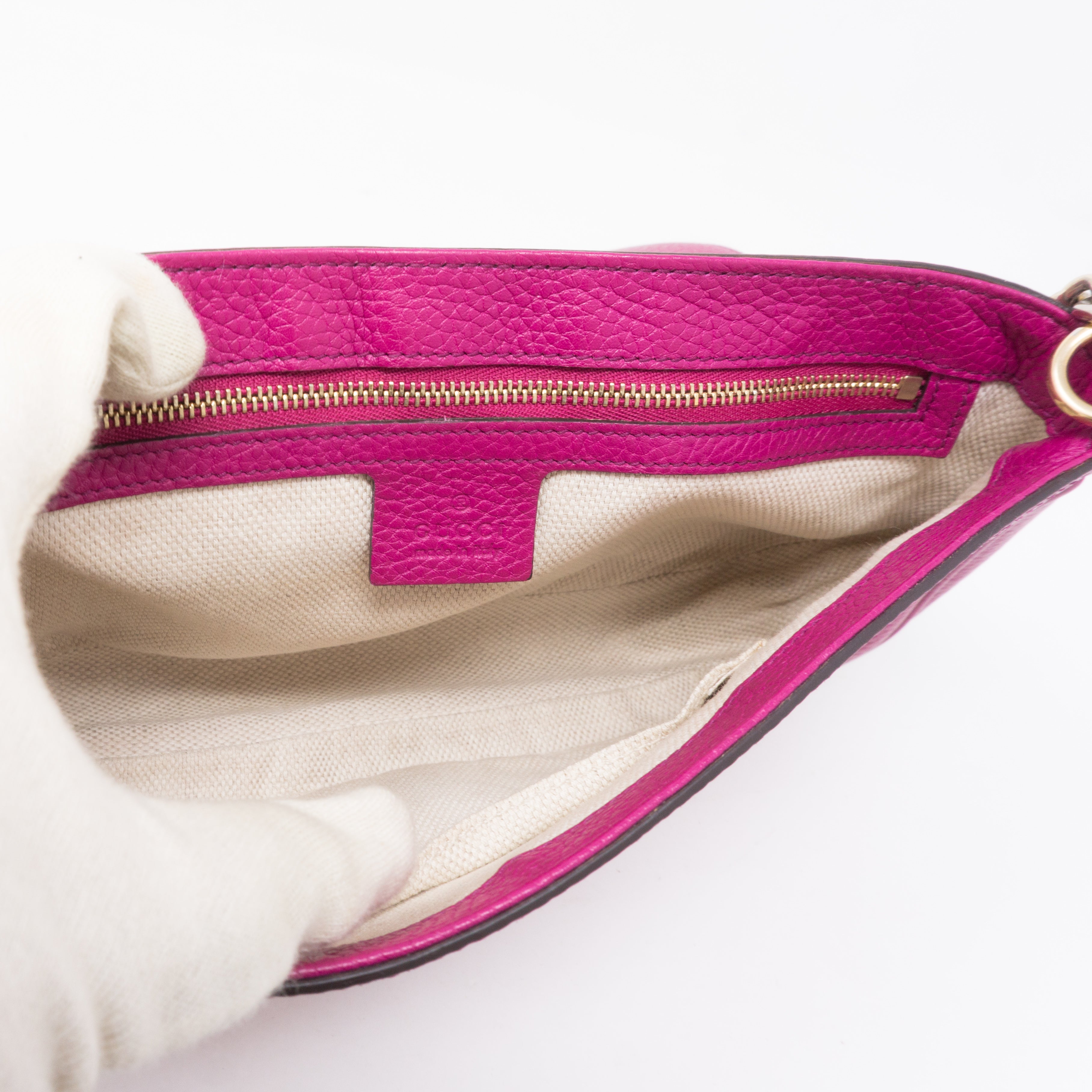 Soho Flap Chain Bag Fuchsia Leather