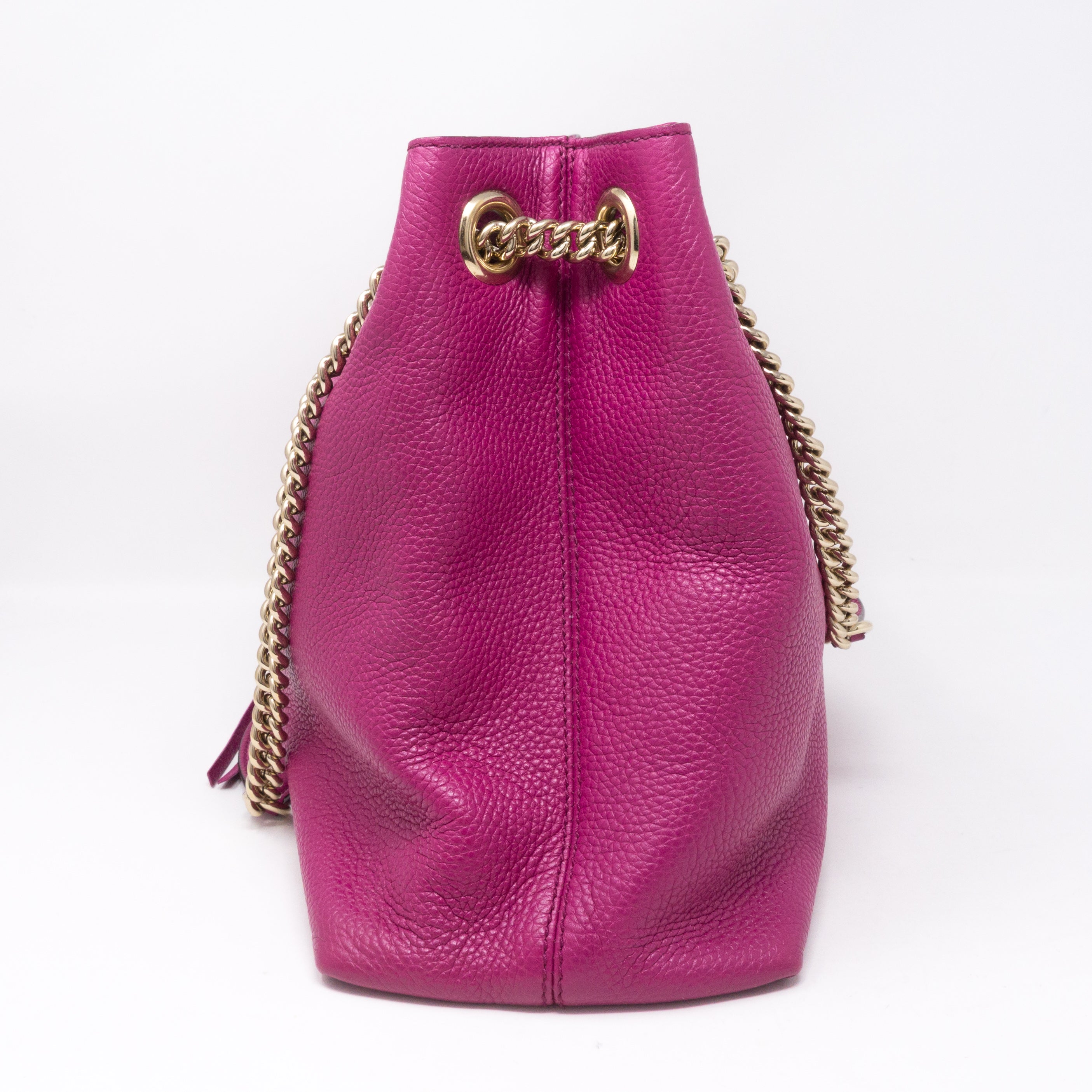 Soho Tassel Chain Pink Leather Bag