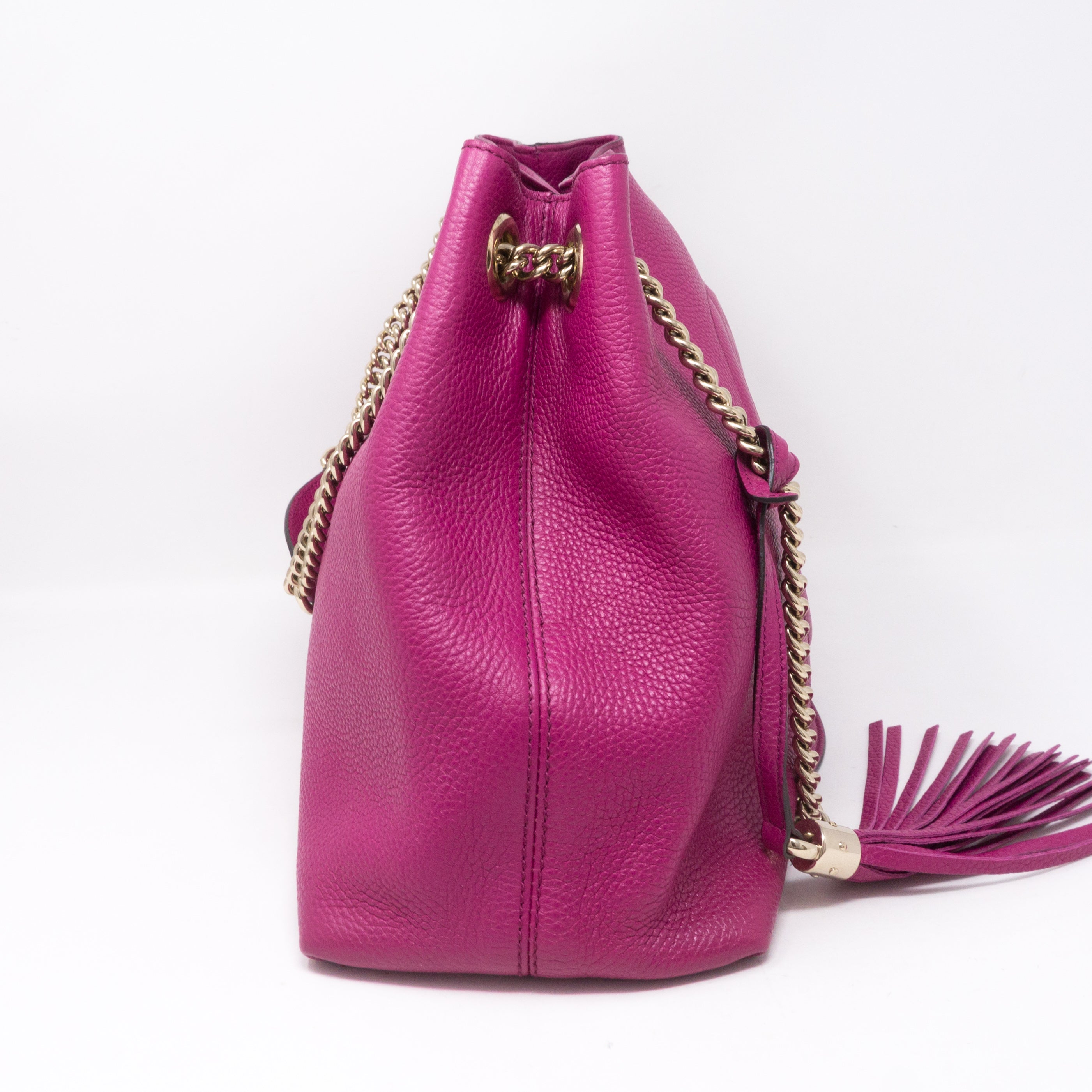 Soho Tassel Chain Pink Leather Bag