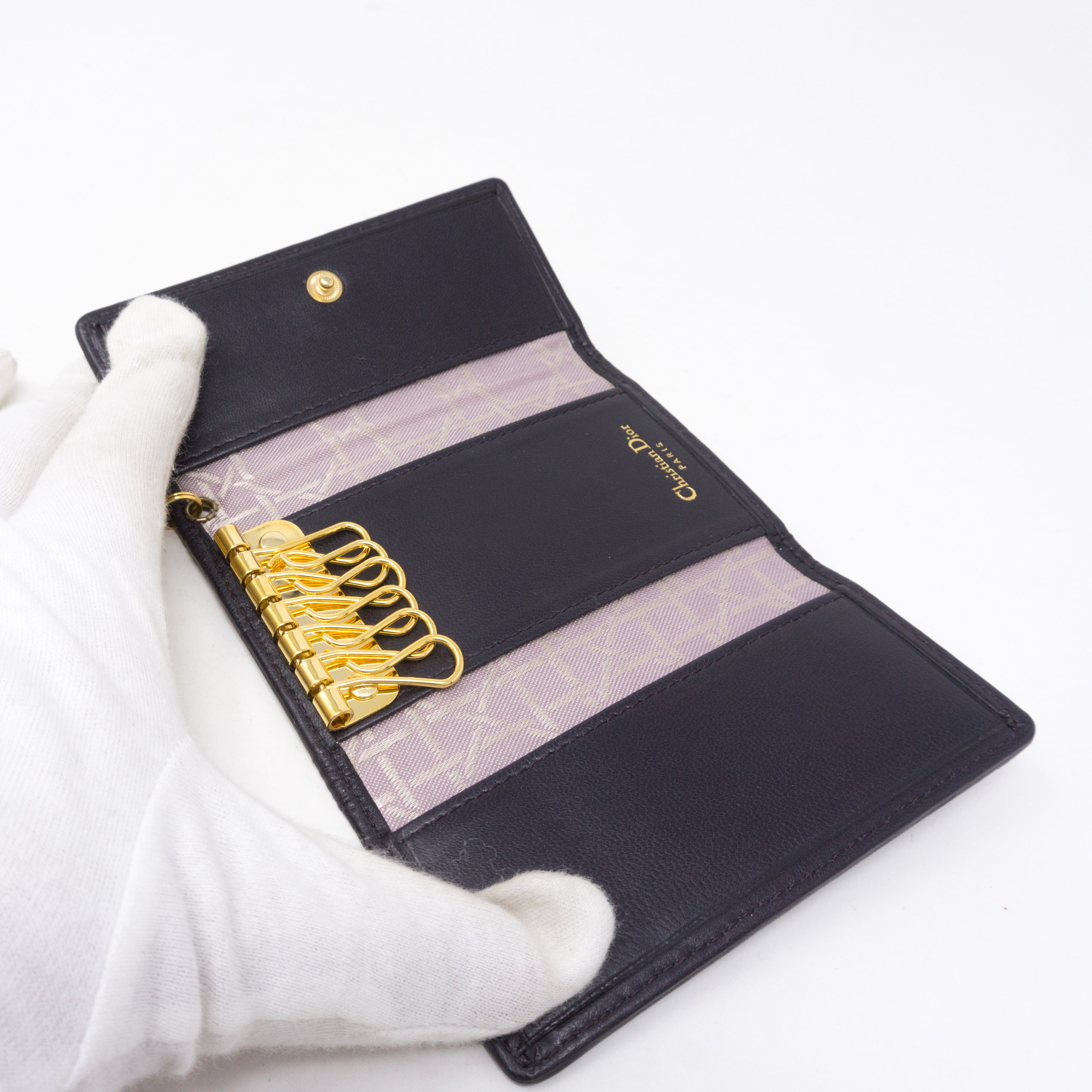 Key Case 6 Ring Dark Violet Leather