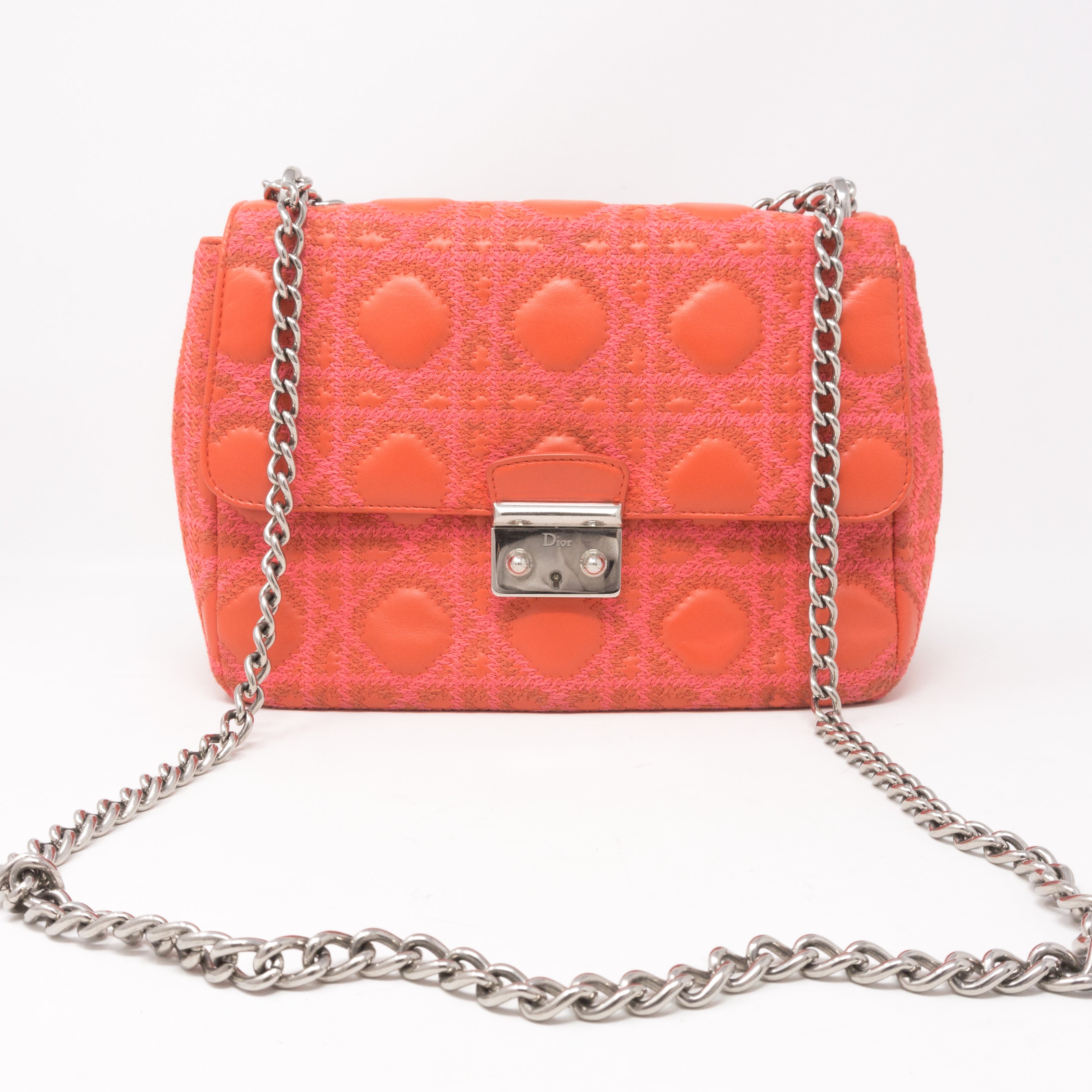 Miss Dior Flap Bag Embroidered Leather