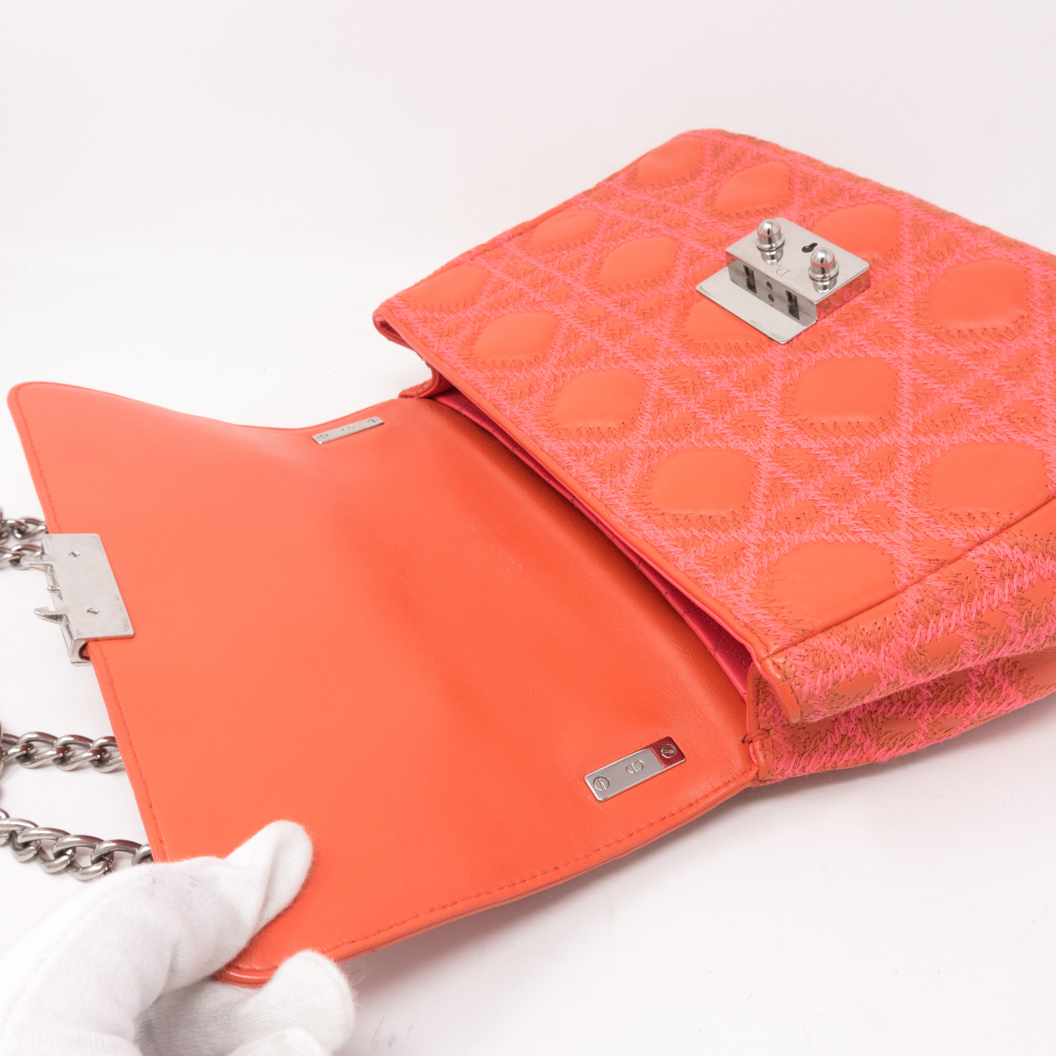 Miss Dior Flap Bag Embroidered Leather