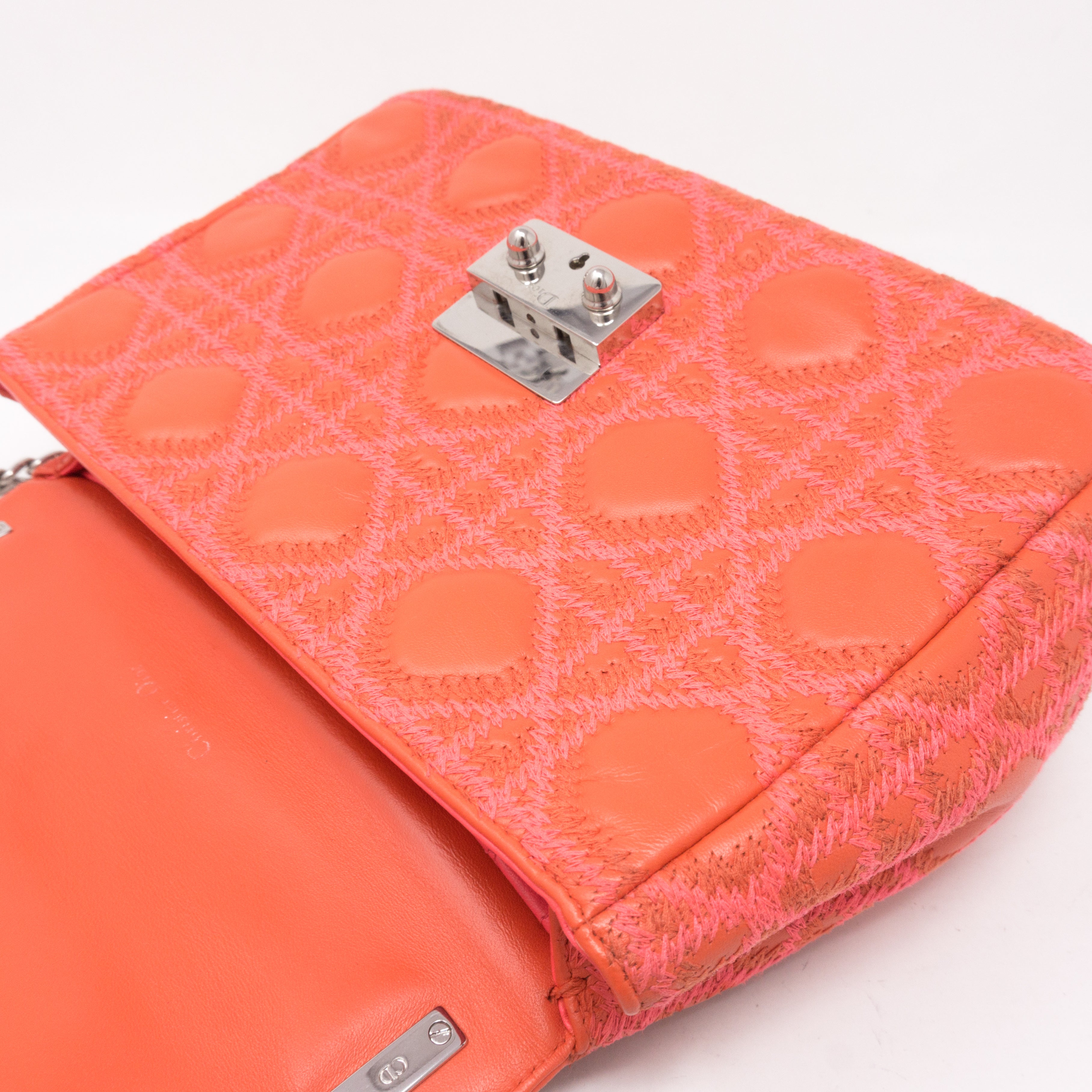 Miss Dior Flap Bag Embroidered Leather