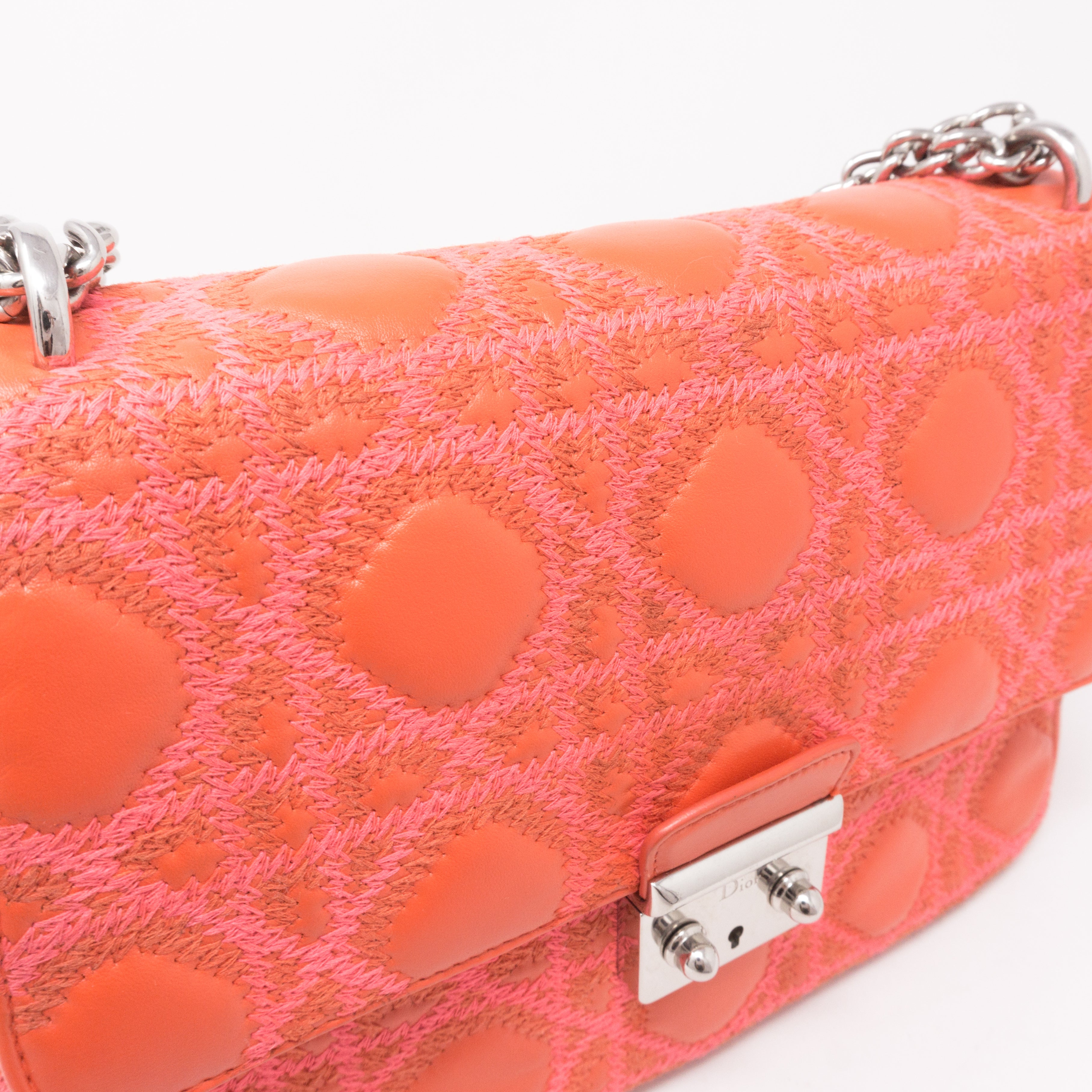 Miss Dior Flap Bag Embroidered Leather