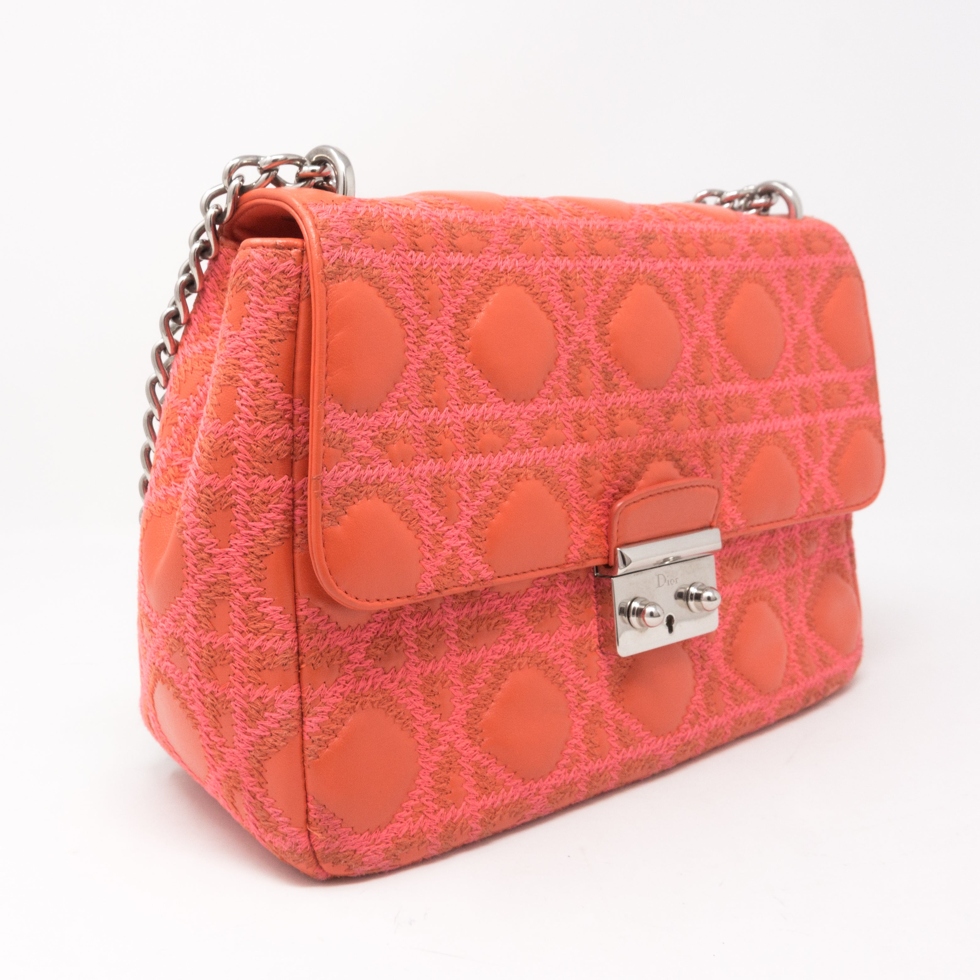 Miss Dior Flap Bag Embroidered Leather