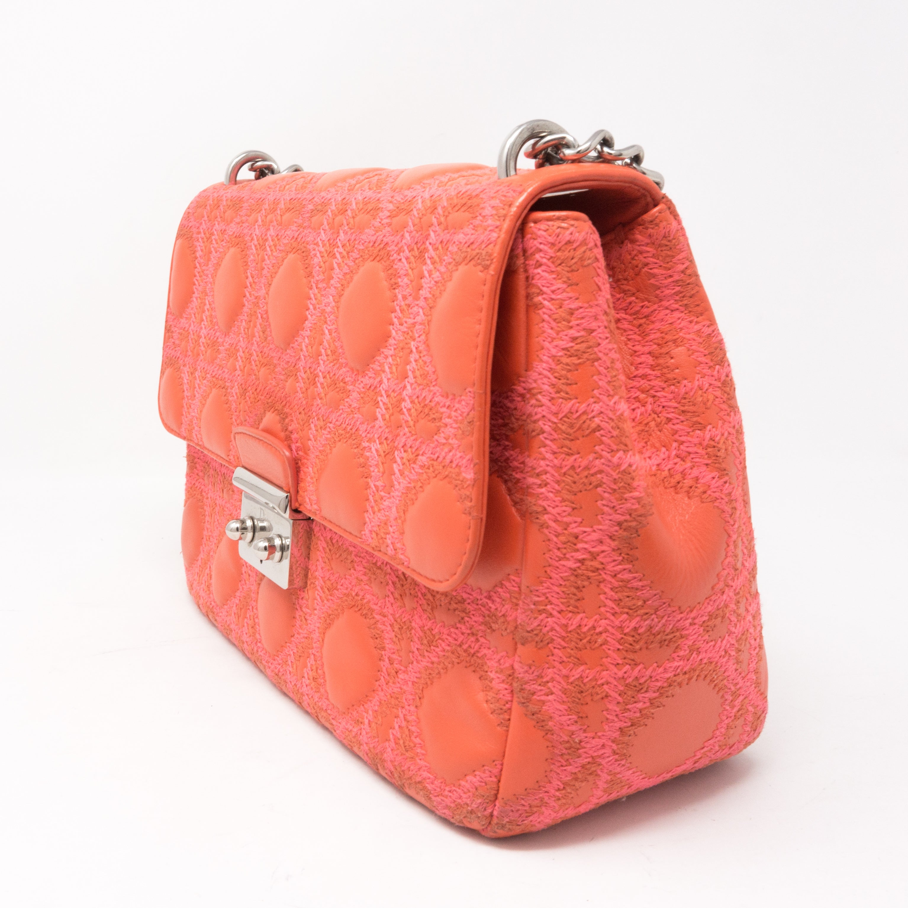 Miss Dior Flap Bag Embroidered Leather