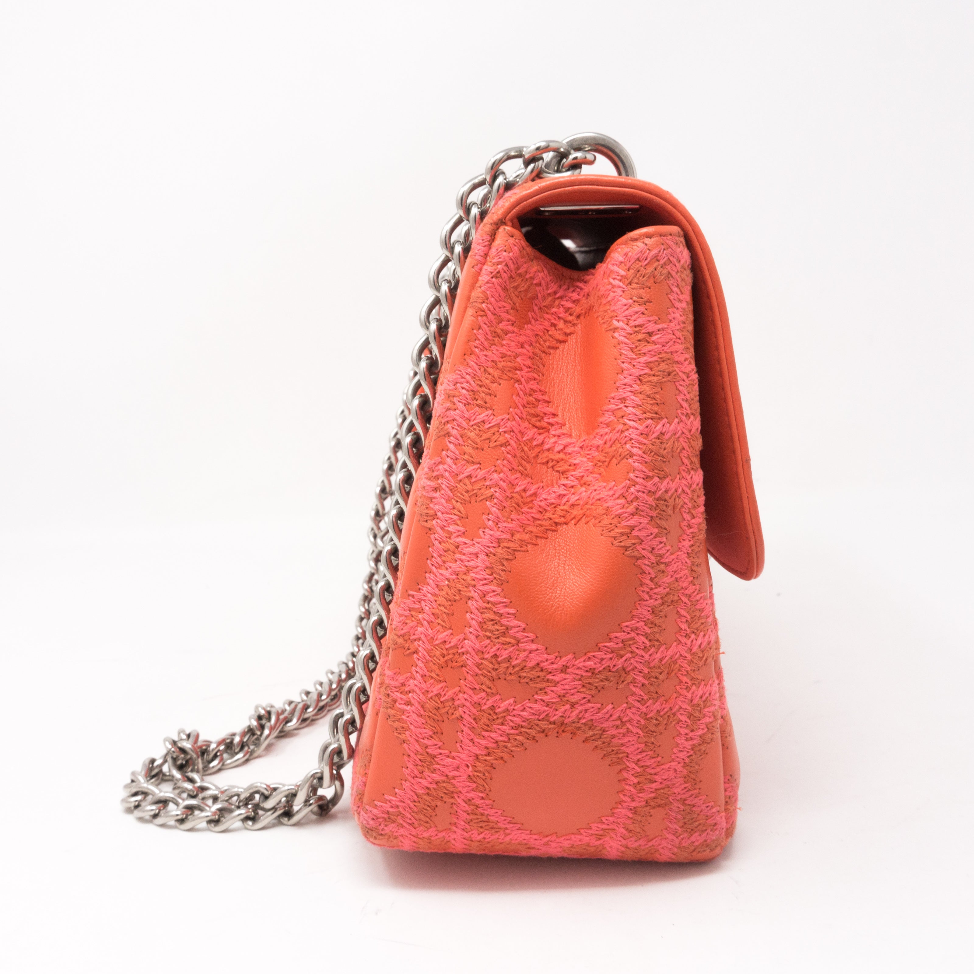 Miss Dior Flap Bag Embroidered Leather