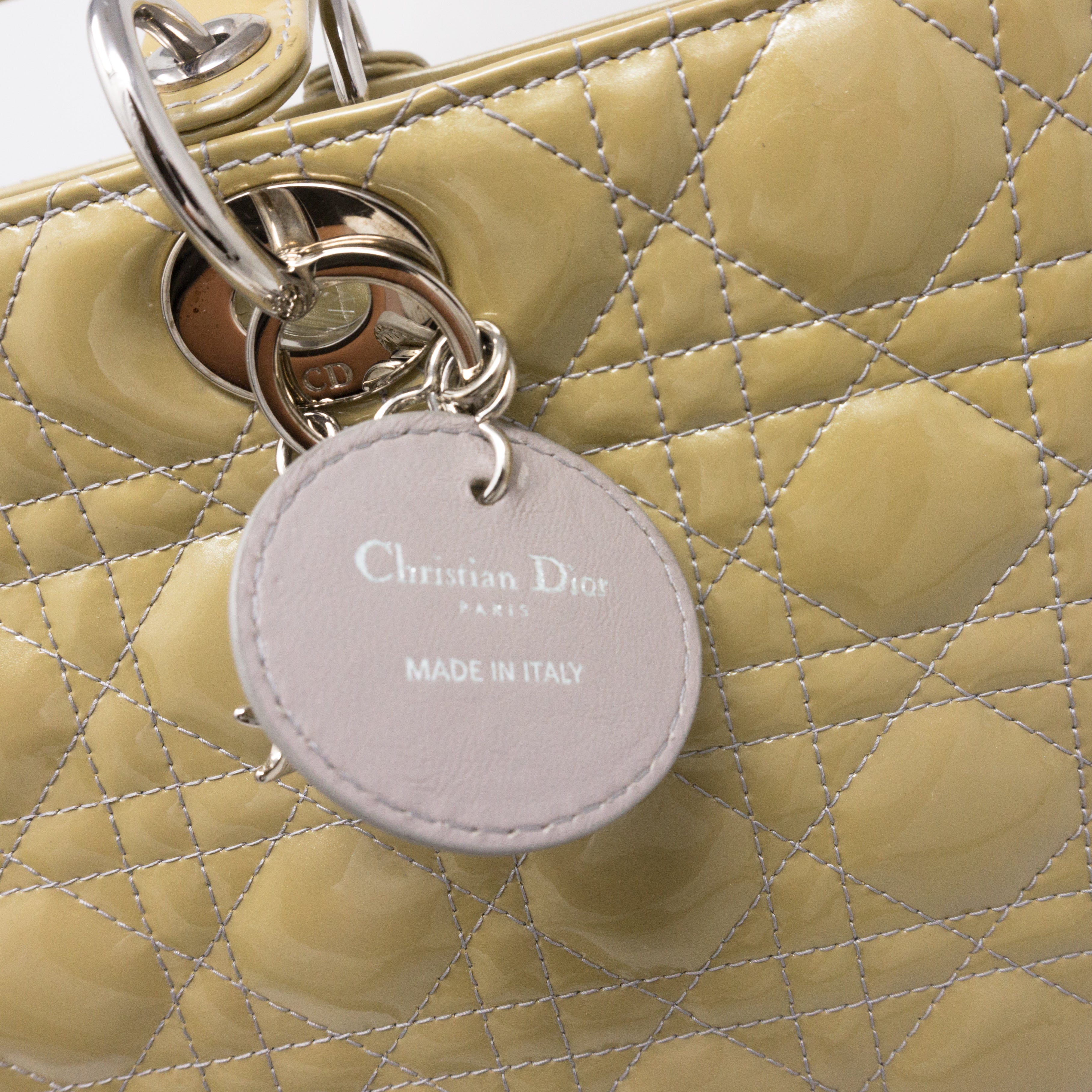 Lady Dior Large Beige Patent Leather